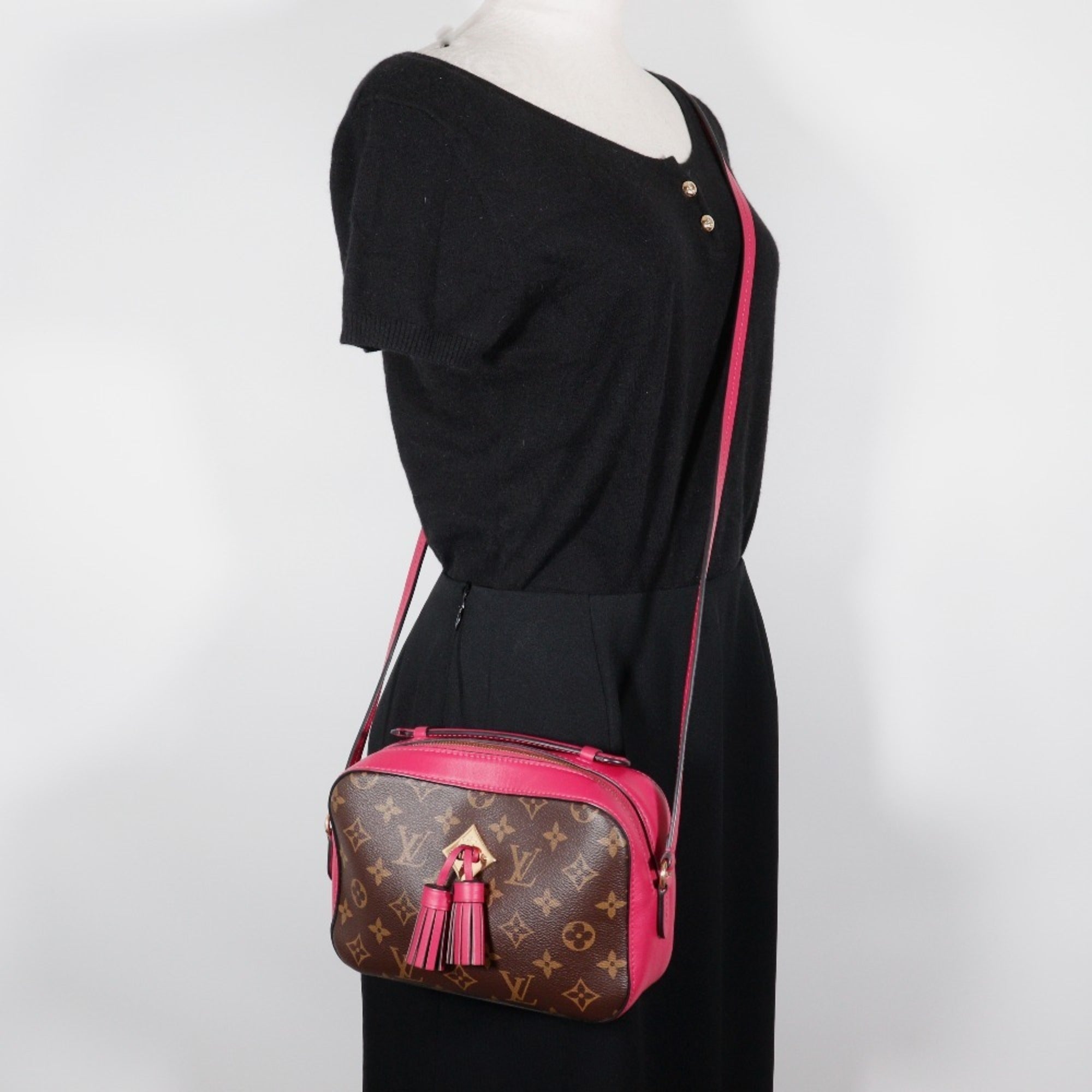 Louis Vuitton Brown Red Color Monogram Shoulder Bag (Pre-Owned)