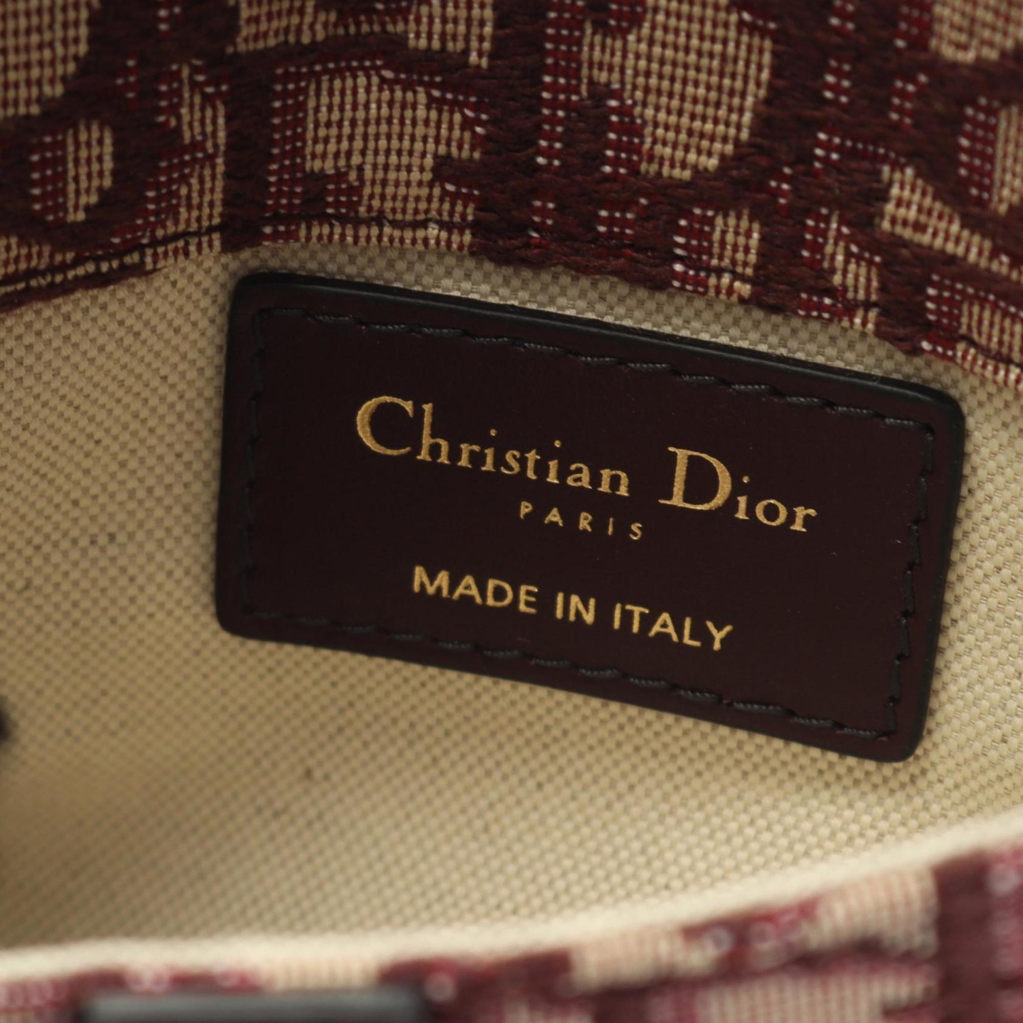 Christian Dior Beige Bordeaux Canvas Leather Fanny Pack Saddle Bag (Pre-Owned)