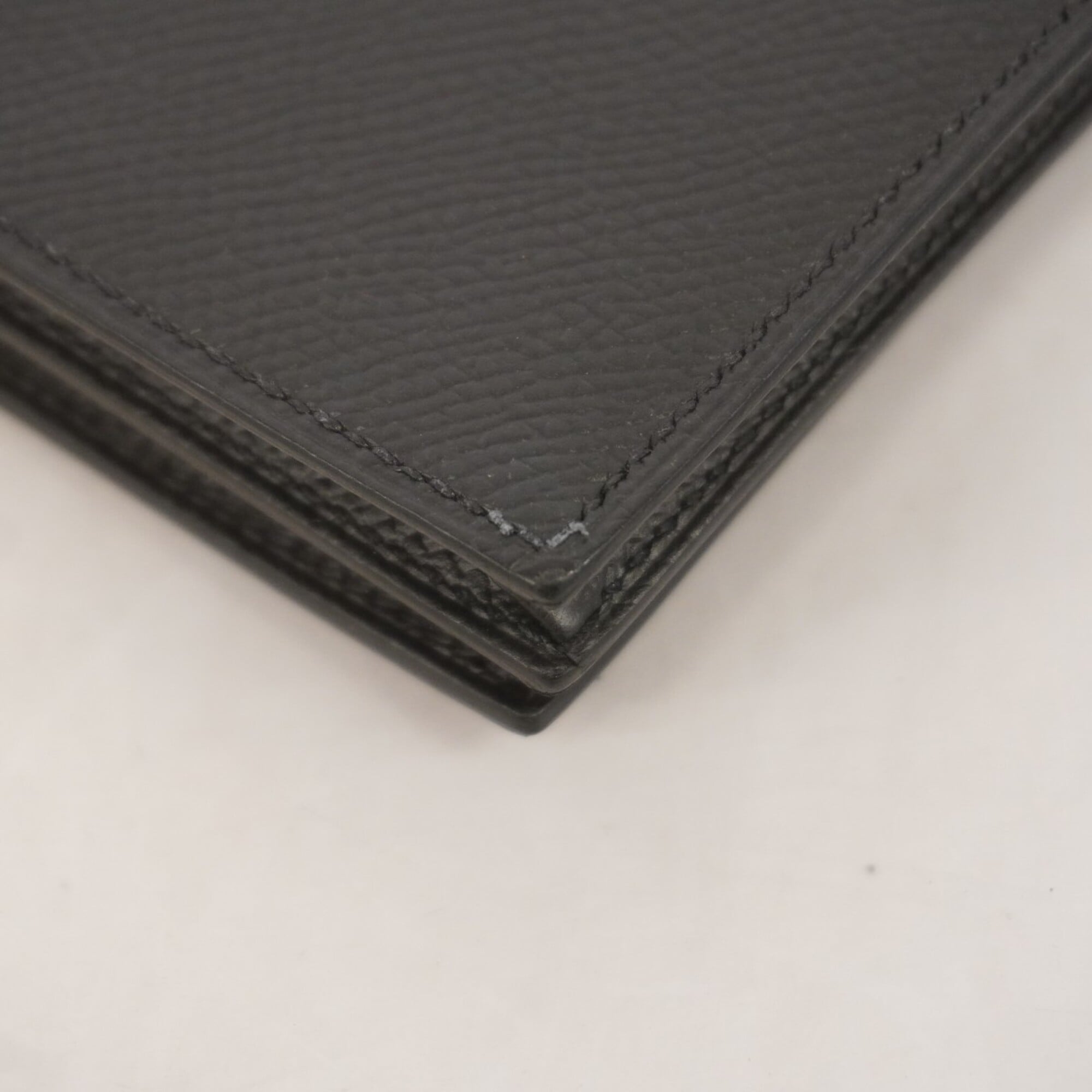 Hermes Black Leather Long Wallet (Bi-Fold) (Pre-Owned)