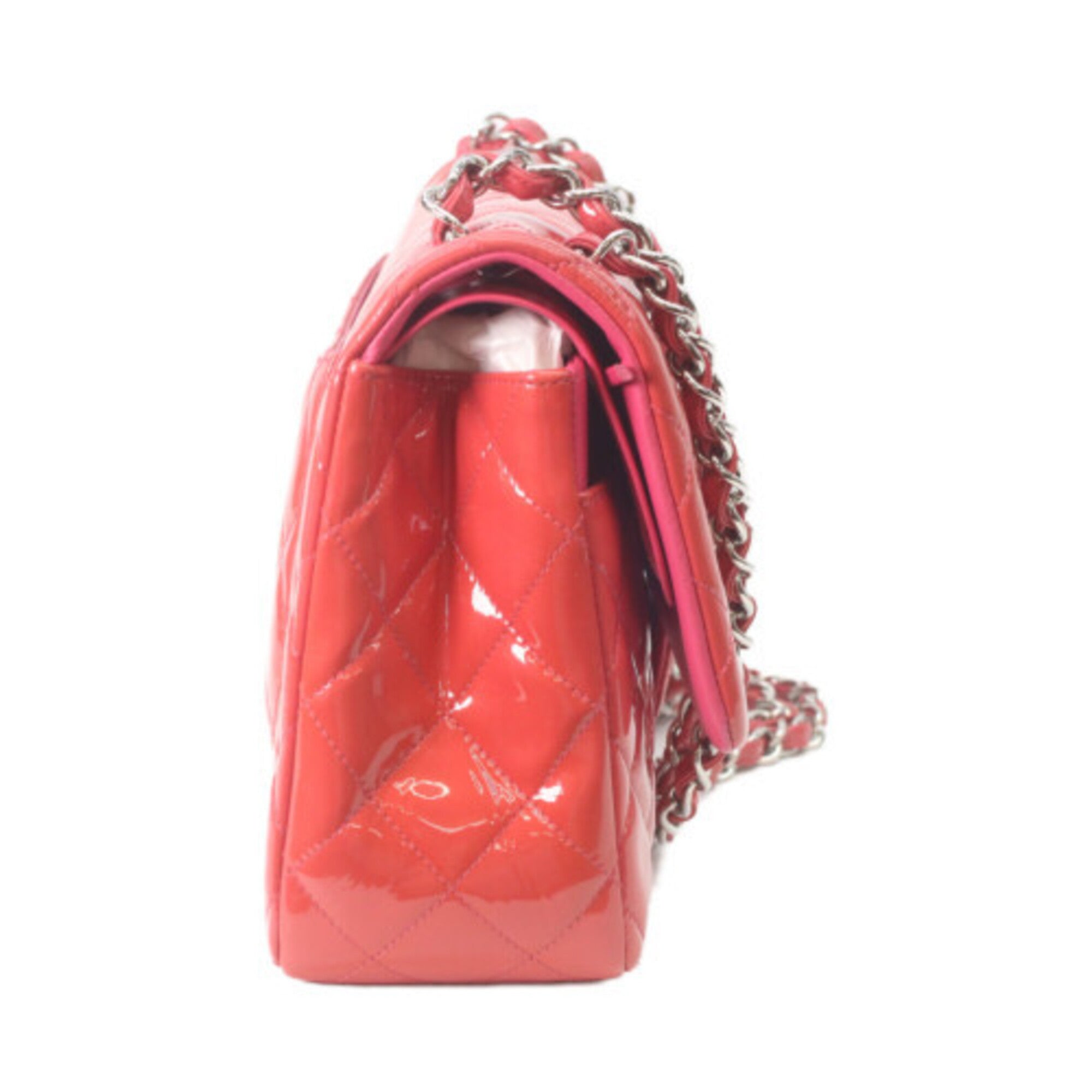 Chanel Pink Red Color Leather Shoulder Bag (Pre-Owned)