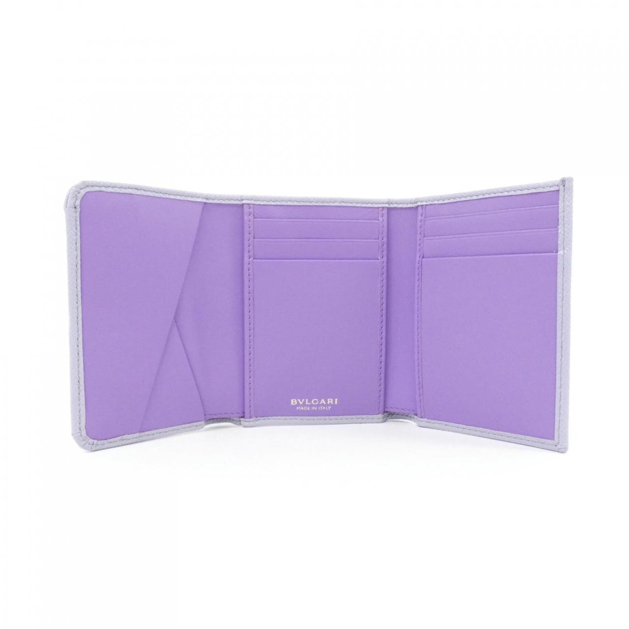 Bvlgari Purple Leather Wallet (Bi-Fold) (Pre-Owned)