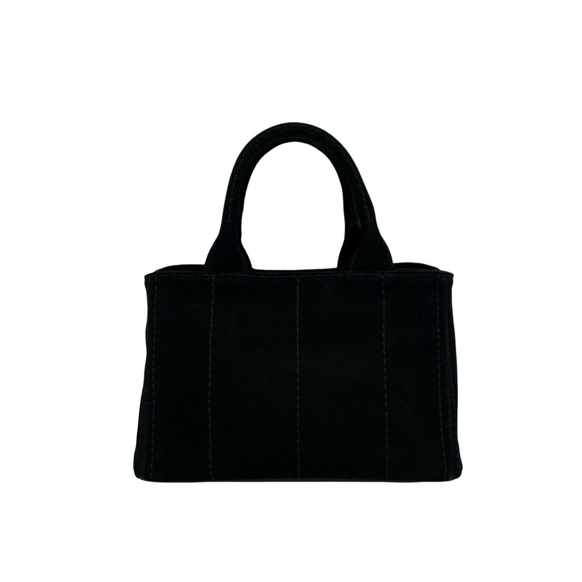 Prada Black Canvas Handbag Shoulder Bag Tote Bag (Pre-Owned)