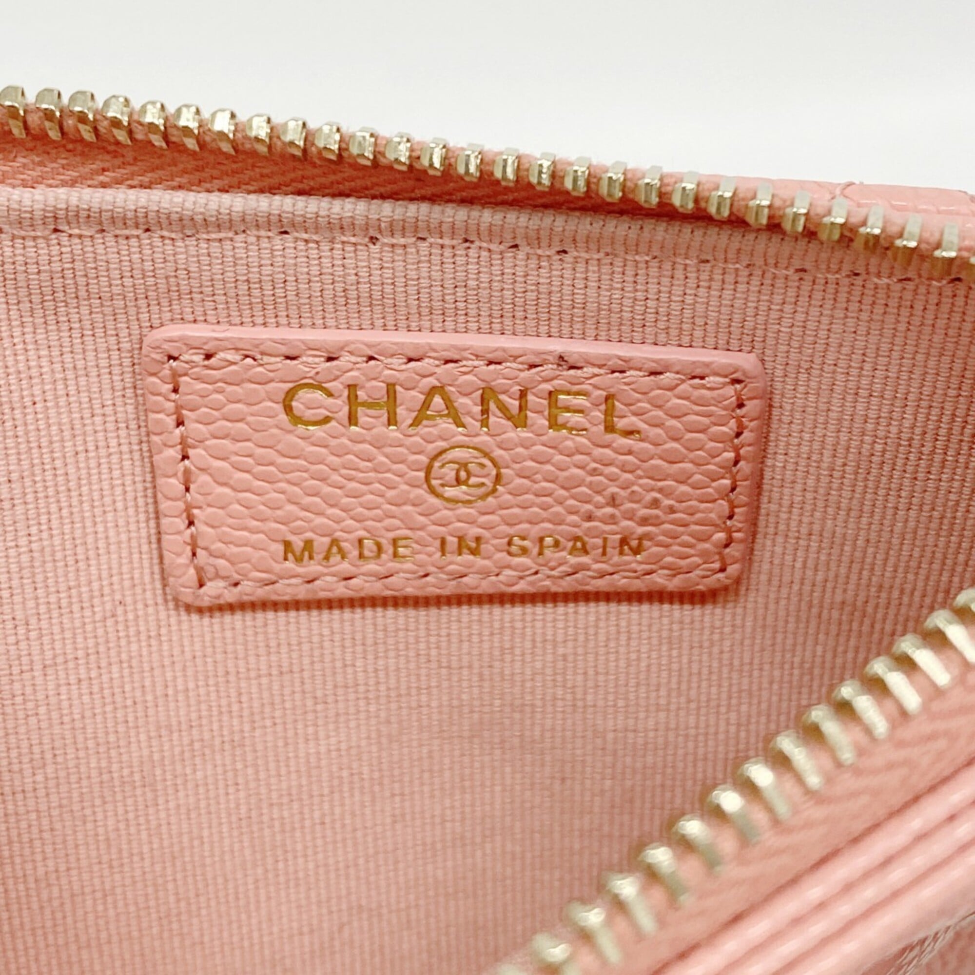 Chanel Salmon Pink Grained Calfskin Coin Purse/Coin Case (Pre-Owned)