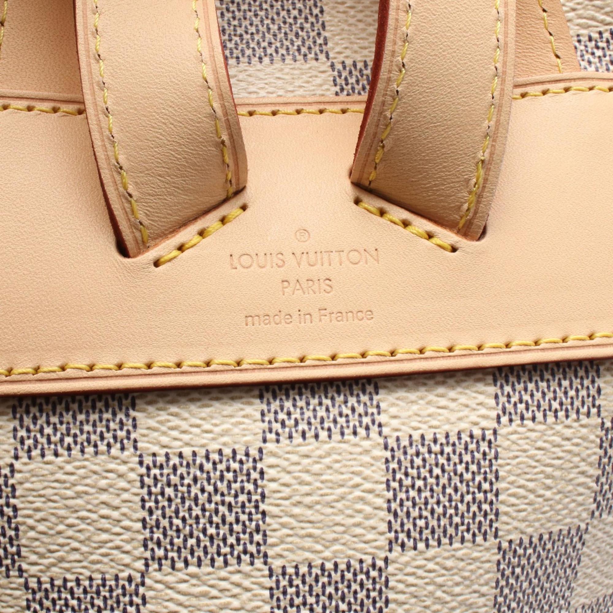 Louis Vuitton White Coated Canvas Leather Backpack Handbag (Pre-Owned)