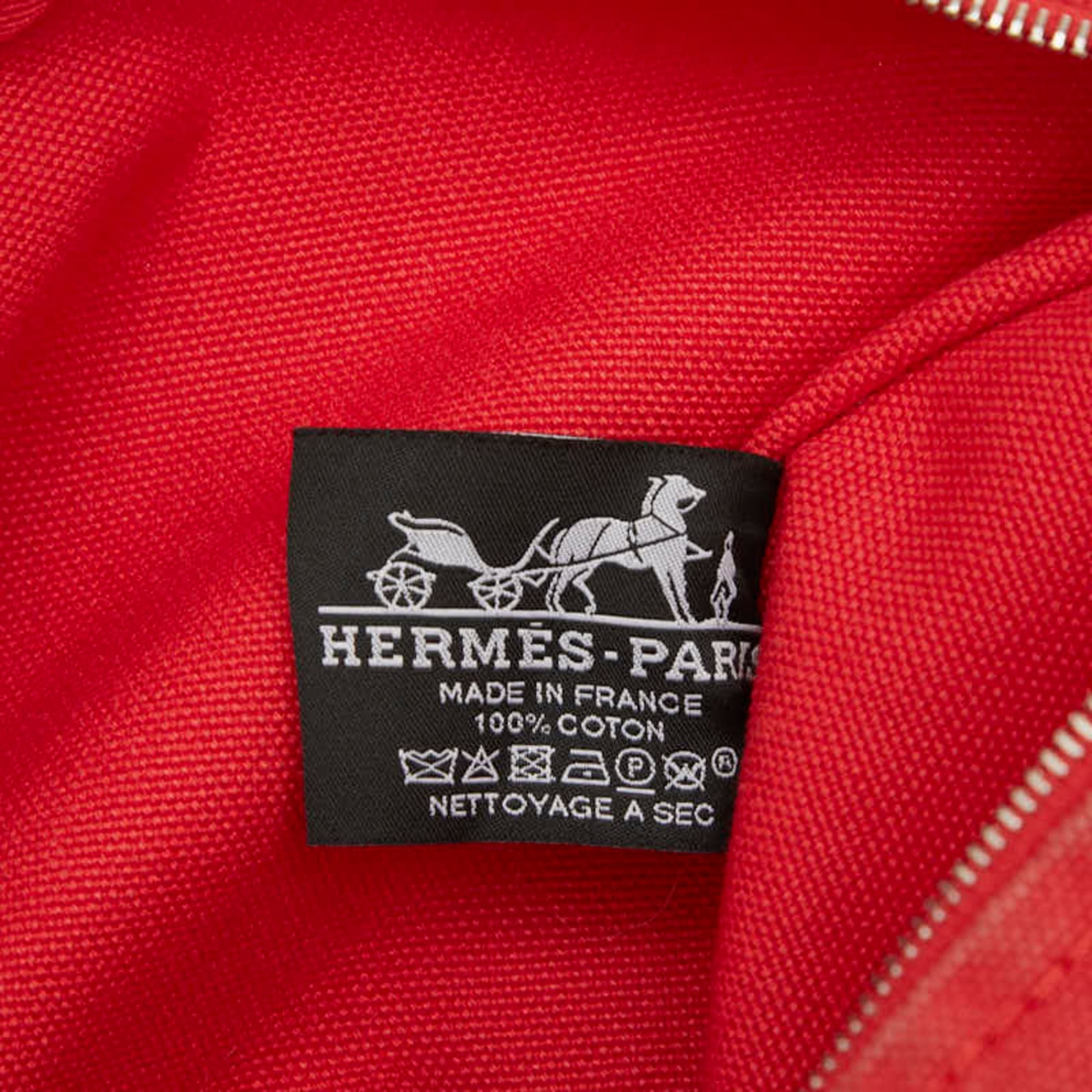 Hermes Red Color Cotton Handbag Pouch (Pre-Owned)