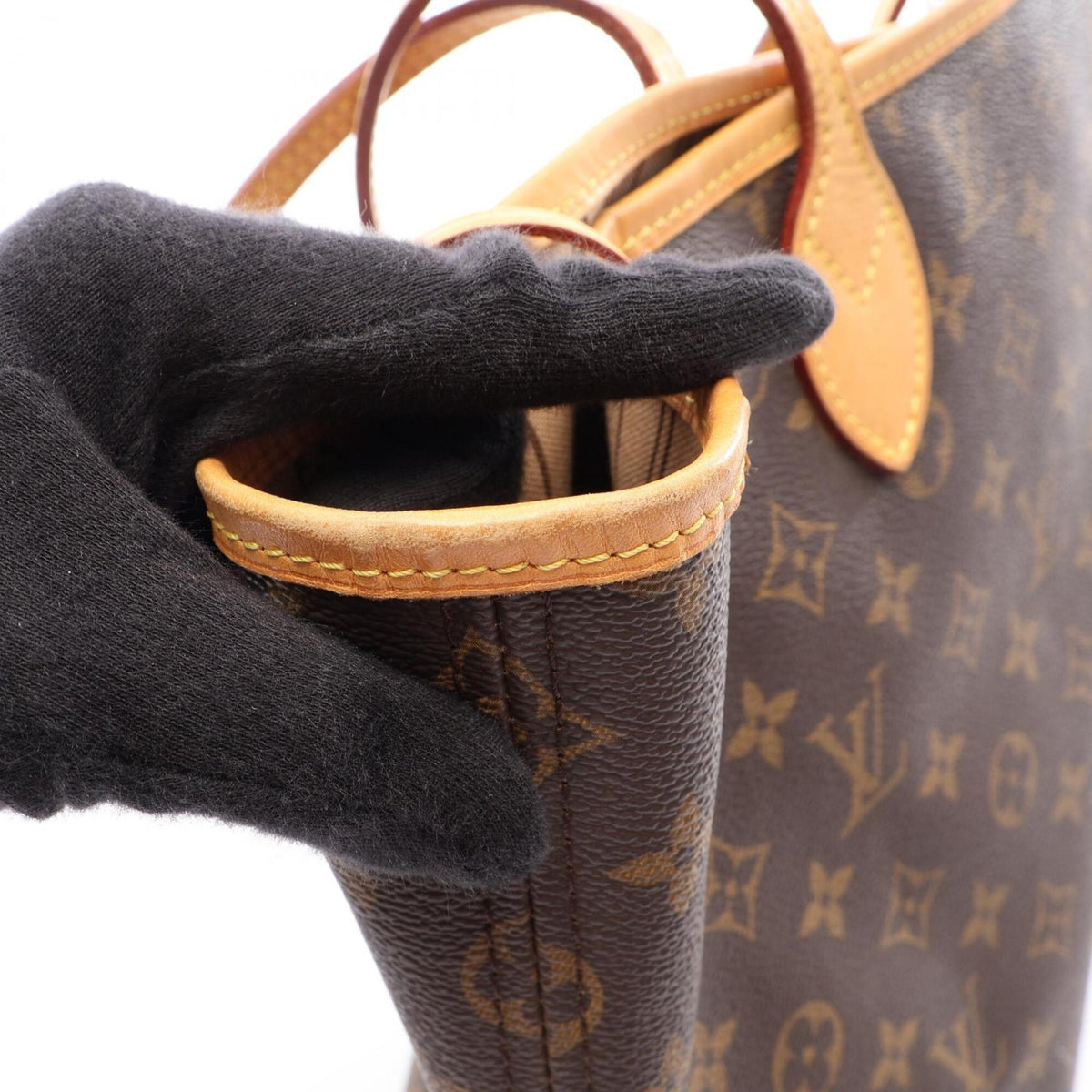 Louis Vuitton Brown Monogram Coated Canvas Leather Handbag Tote Bag (Pre-Owned)