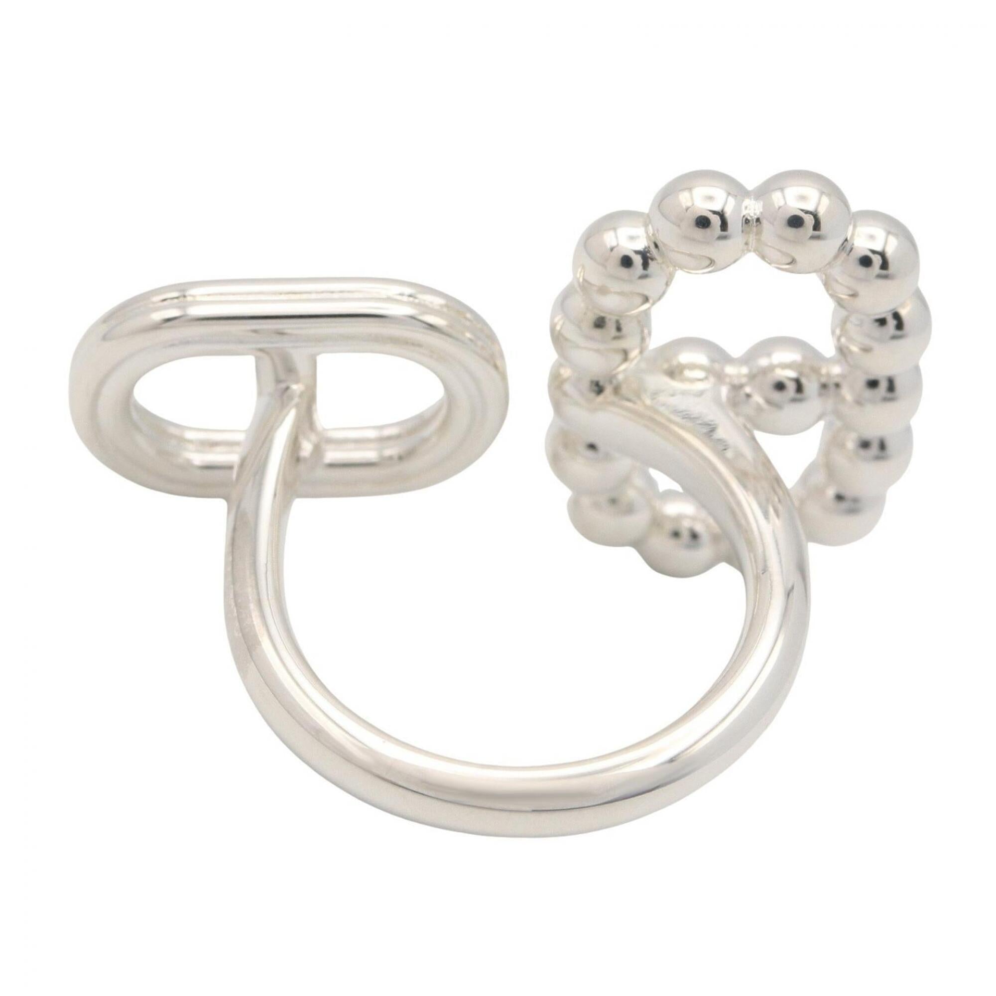 Hermes Silver Silver 925 Band Ring (Pre-Owned)