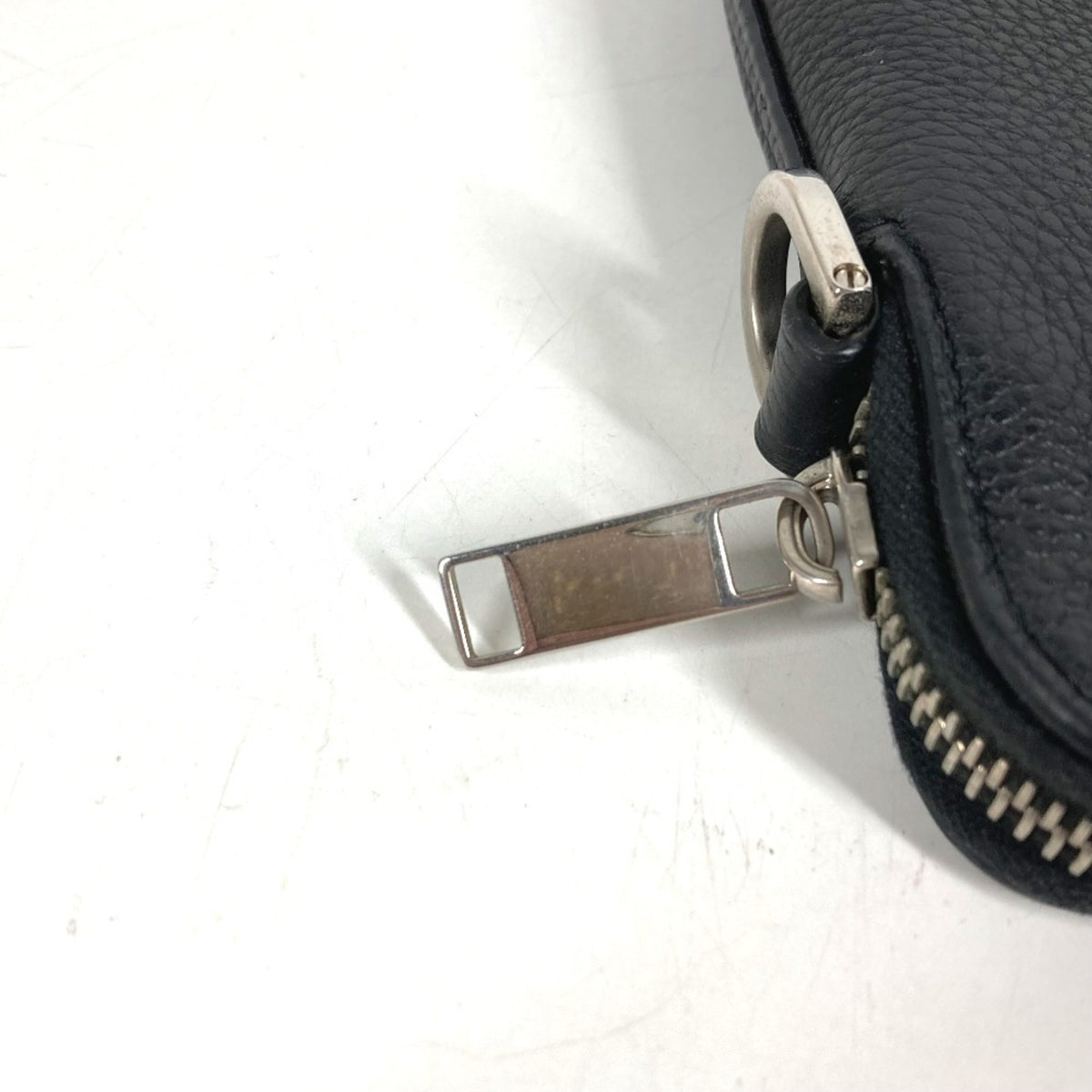 Christian Dior Black Leather Clutch Bag Handbag Pouch (Pre-Owned)