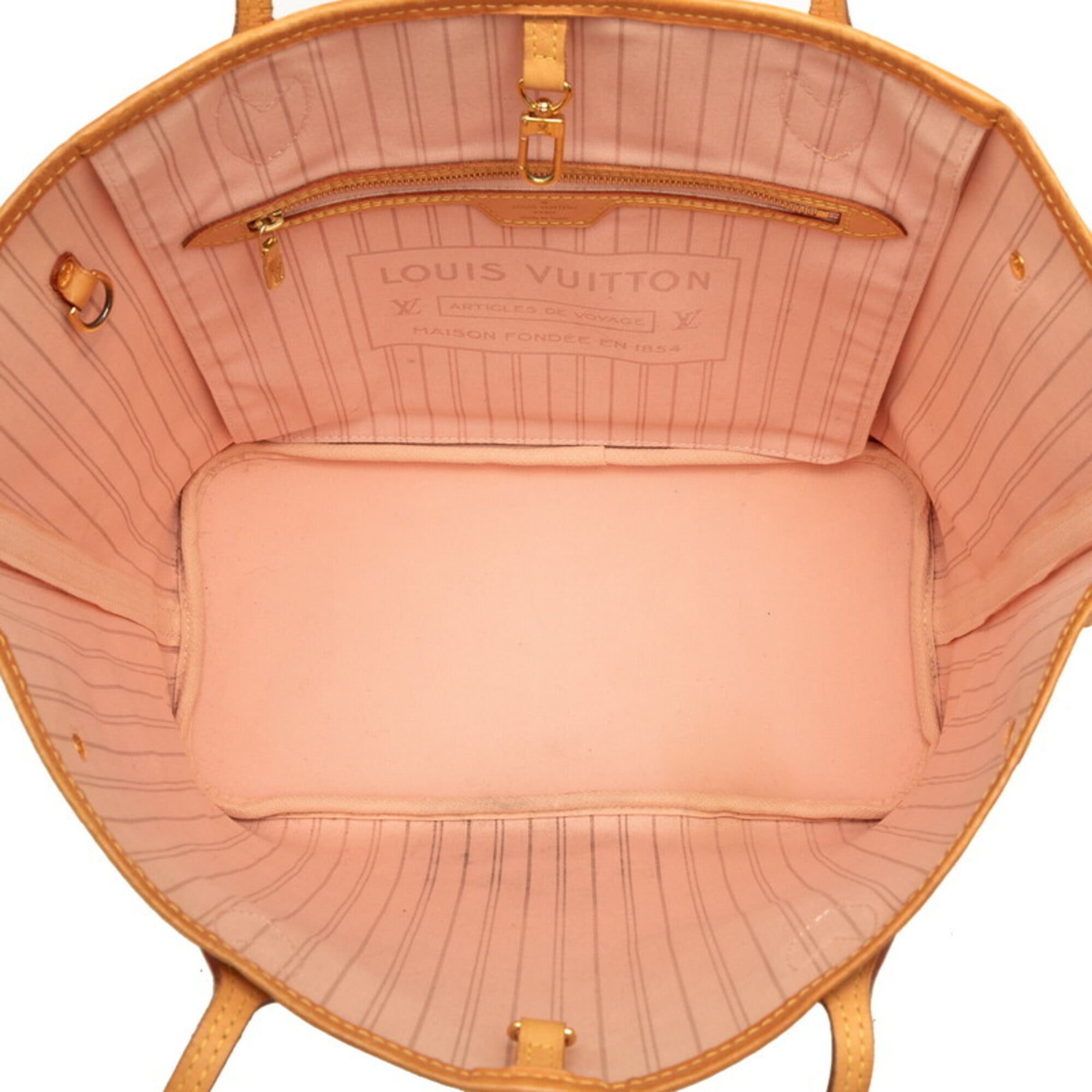 Louis Vuitton Rose Ballerine White Damier Azur Pouch Shoulder Bag Tote Bag (Pre-Owned)