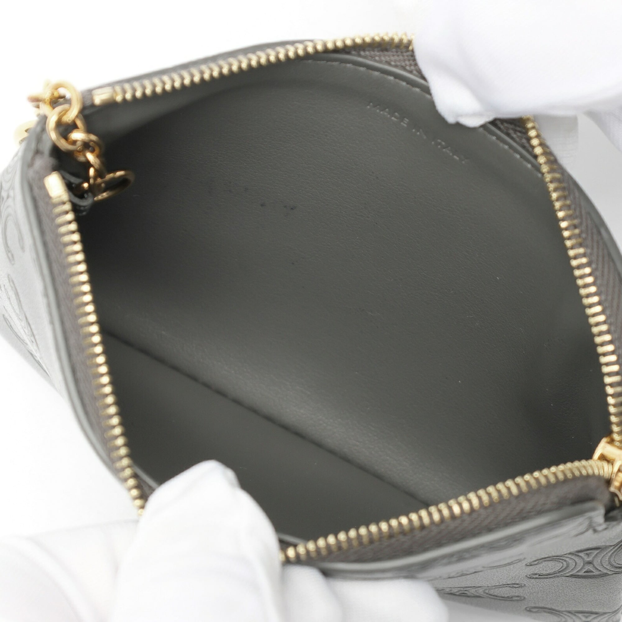 Celine Gray Leather Coin Purse/Coin Case (Pre-Owned)