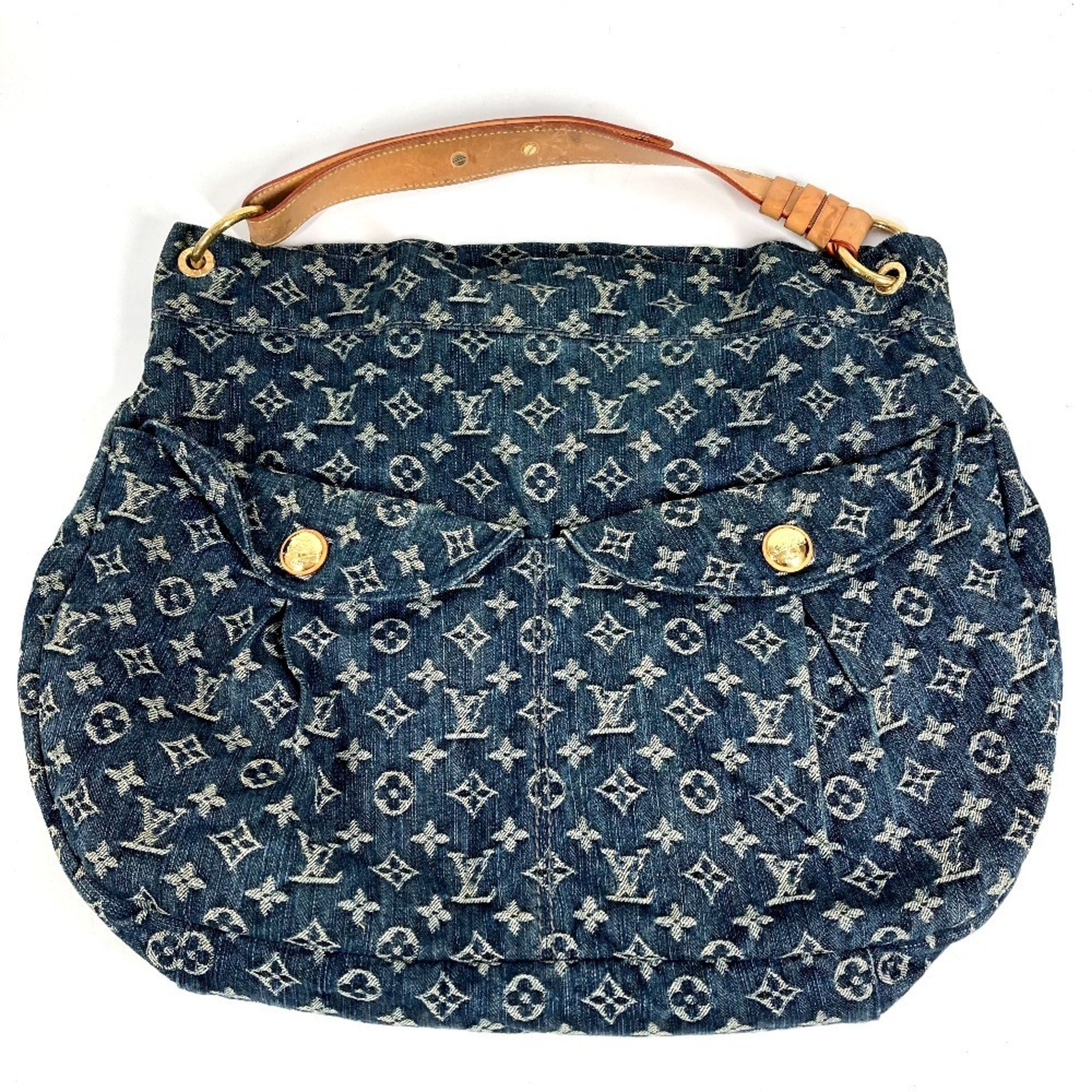 Louis Vuitton Monogram Denim Blue Monogram Denim Shoulder Bag Tote Bag (Pre-Owned)