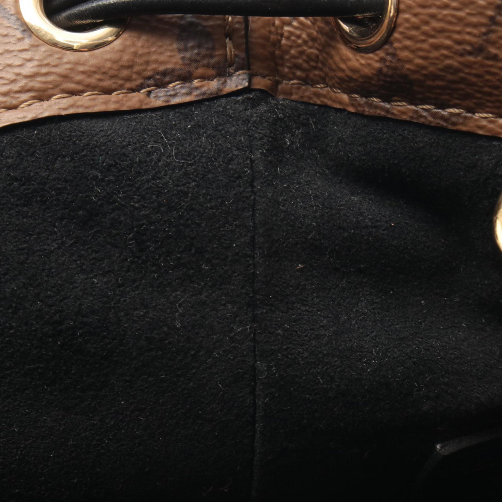 Louis Vuitton Black Brown Coated Canvas Pvc Leather Monogram Reverse Handbag (Pre-Owned)