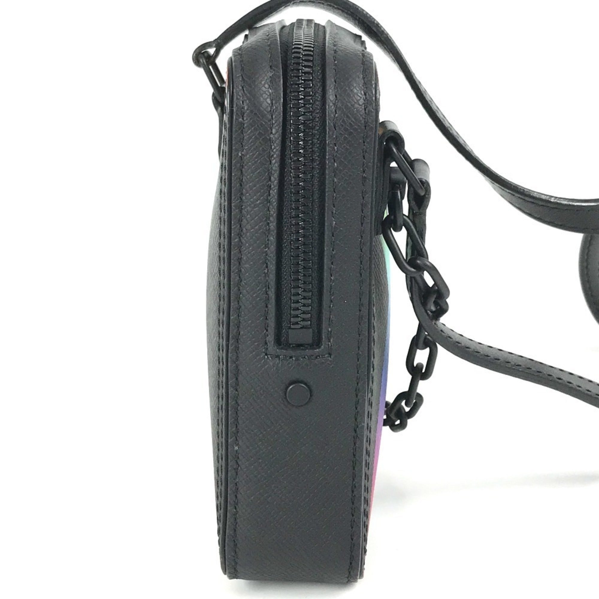 Louis Vuitton Black Multi-Color Taiga Leather Pochette Shoulder Bag (Pre-Owned)