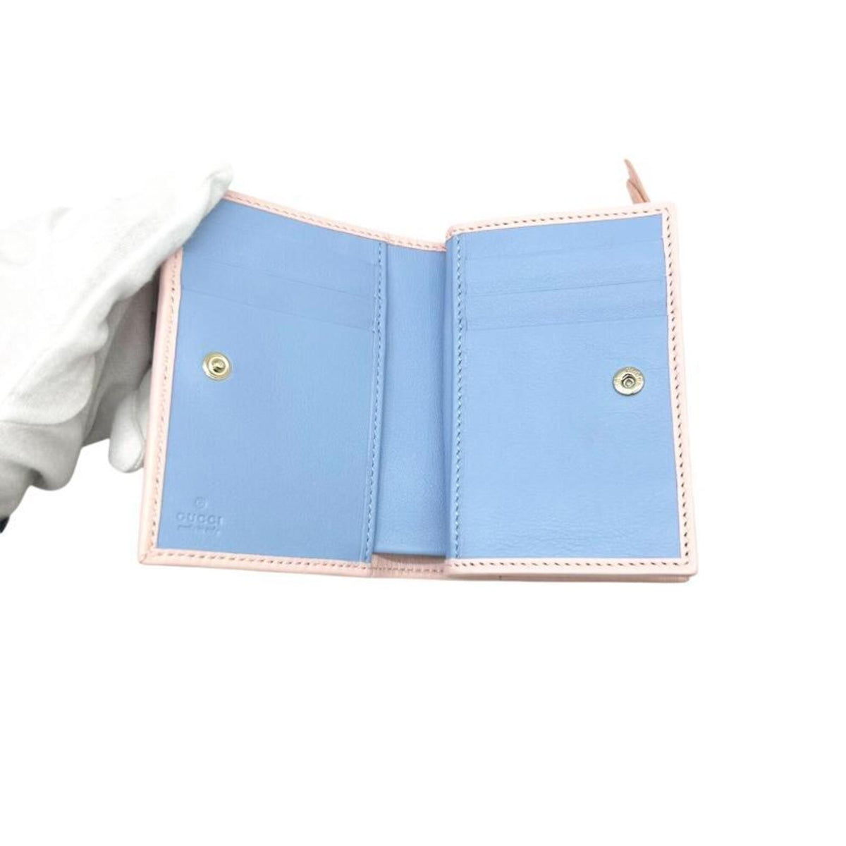 Gucci Blue Pink Leather Wallet (Bi-Fold) (Pre-Owned)