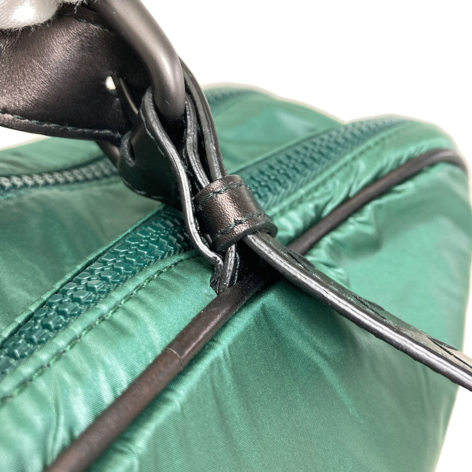 Bottega Veneta Black Green Nylon Handbag (Pre-Owned)