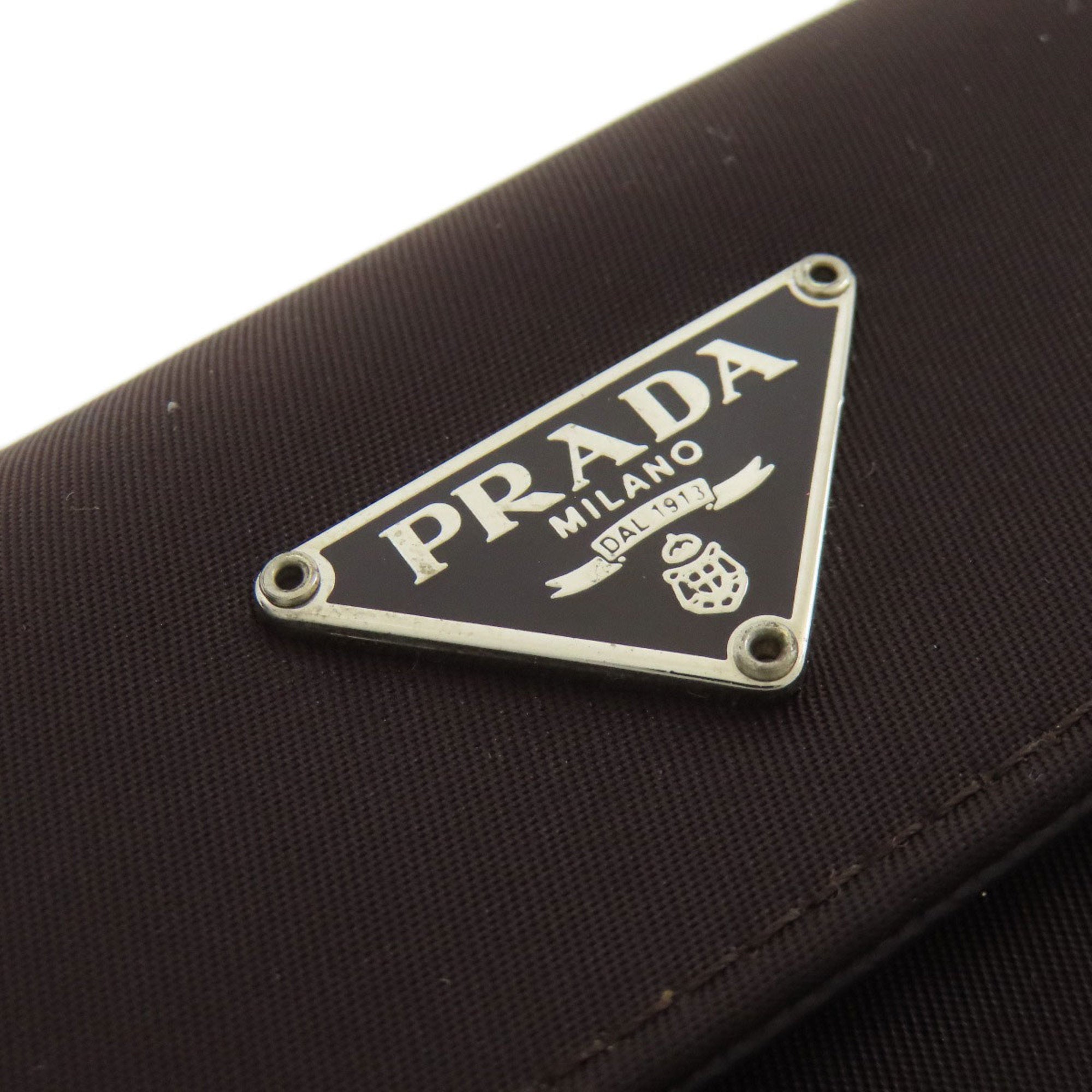 Prada Dark Brown Nylon Wallet (Bi-Fold) (Pre-Owned)