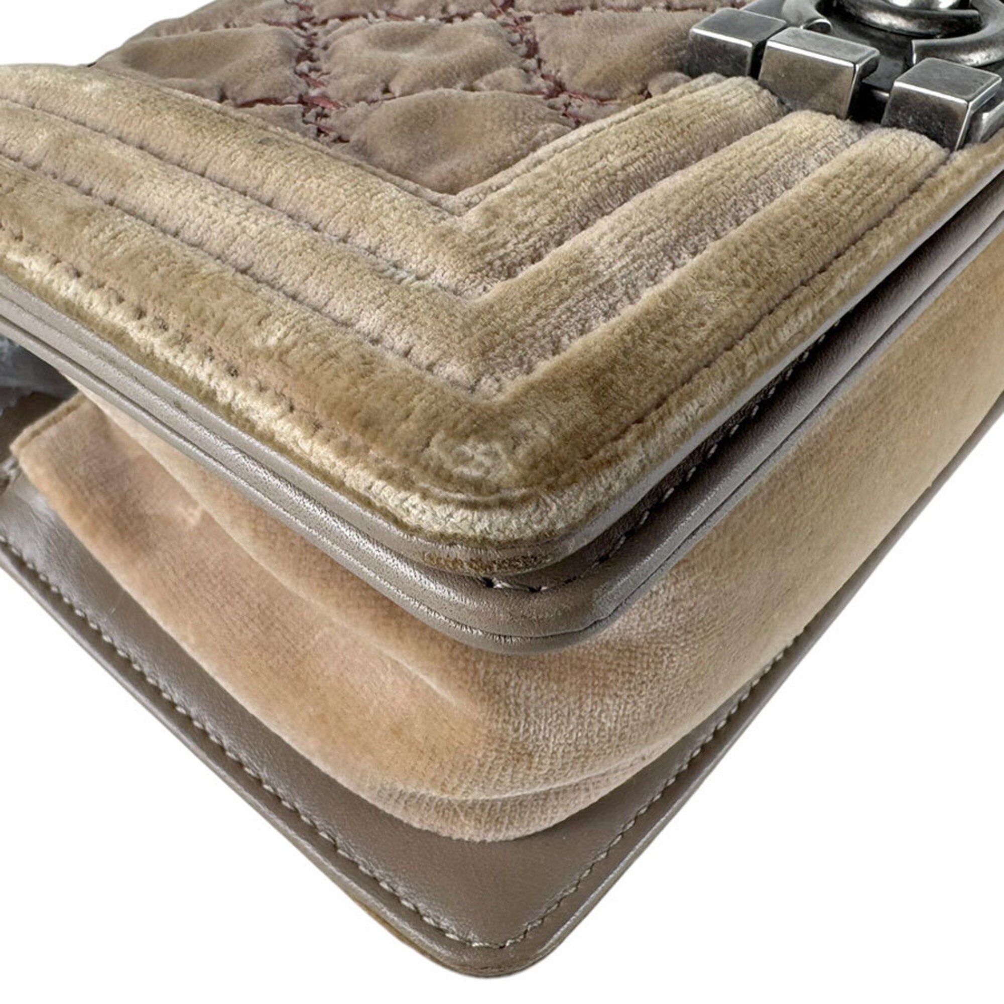 Chanel Light Brown Velvet Shoulder Bag (Pre-Owned)