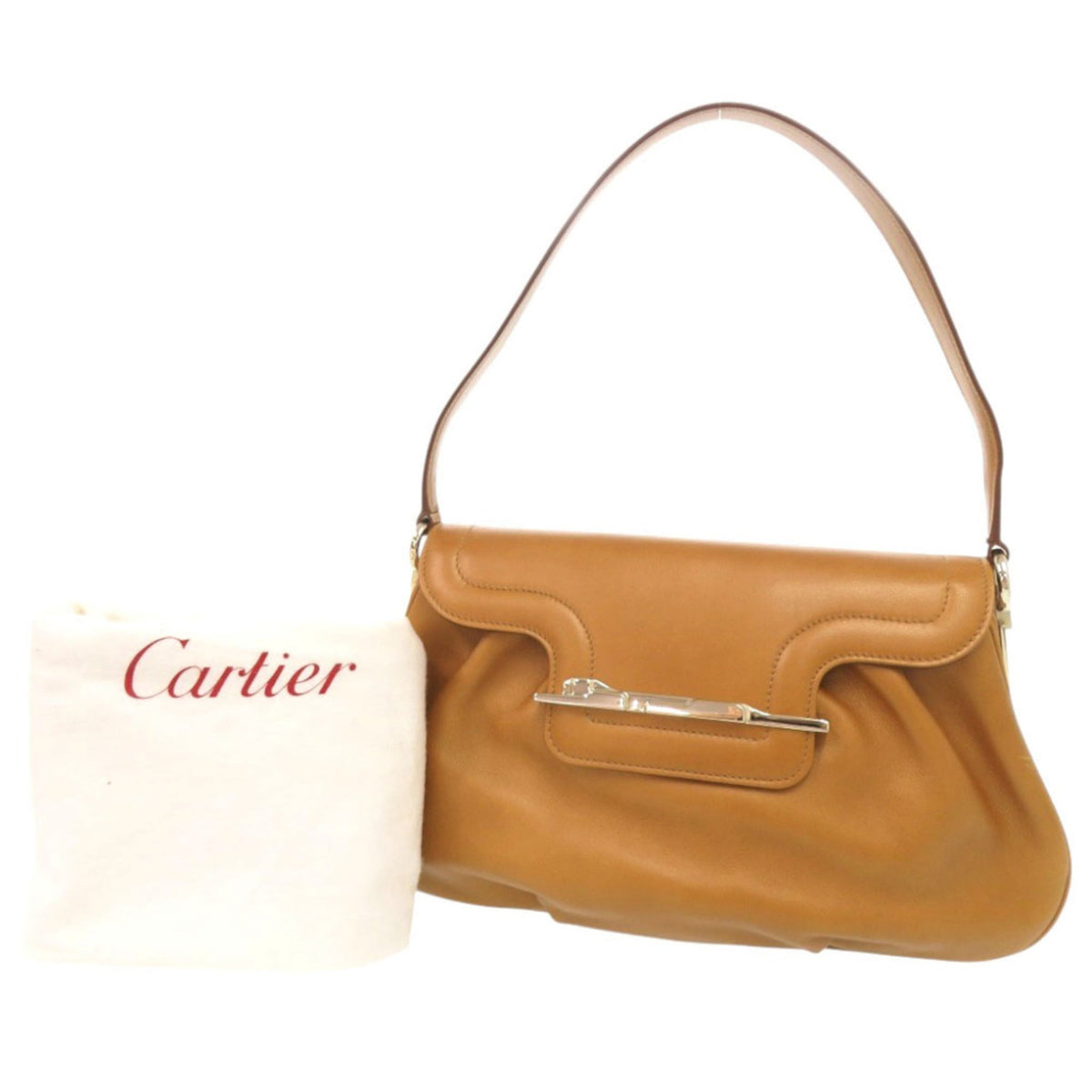 Cartier Camel Leather Shoulder Bag (Pre-Owned)
