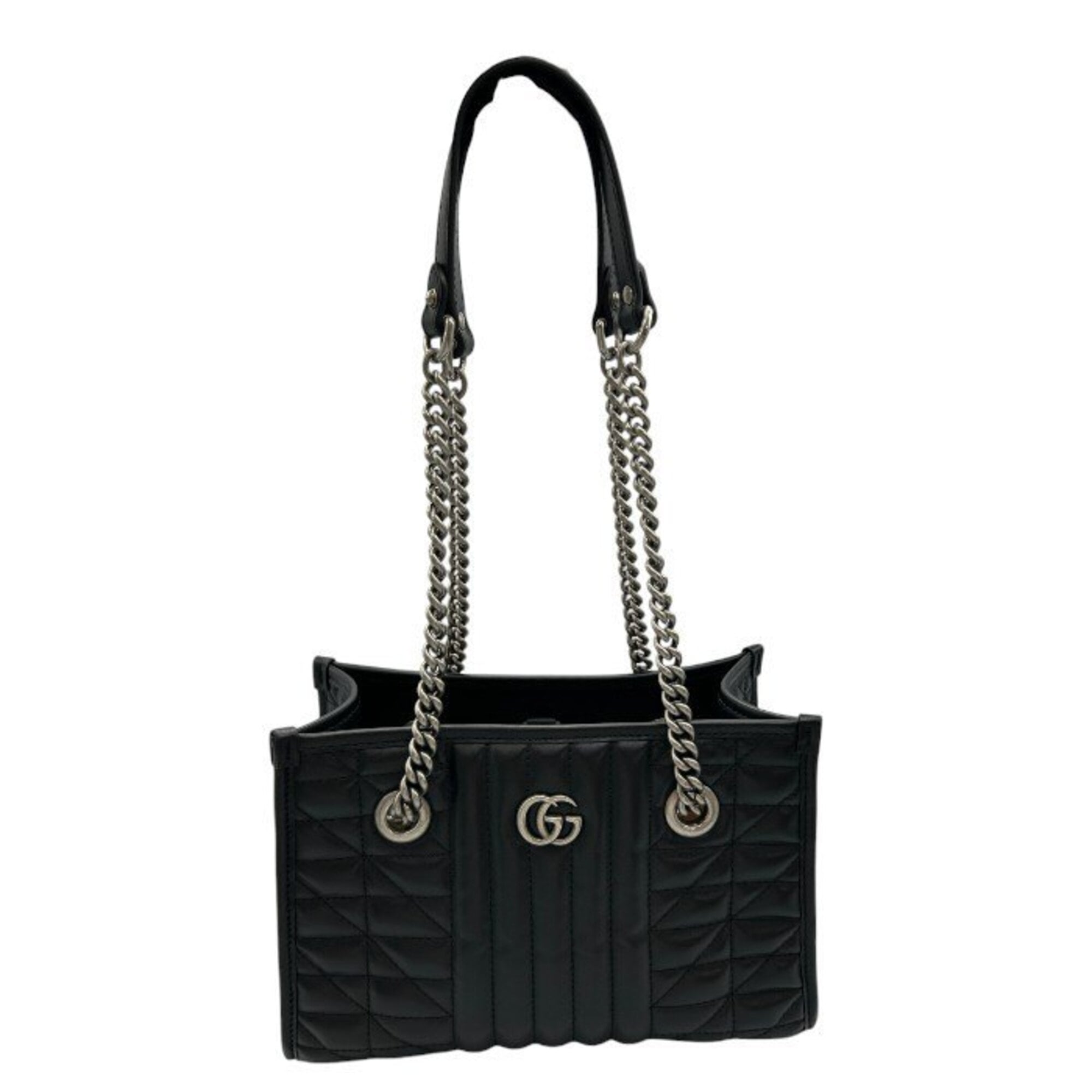Gucci Gg Marmont Black Leather Tote Bag (Pre-Owned)