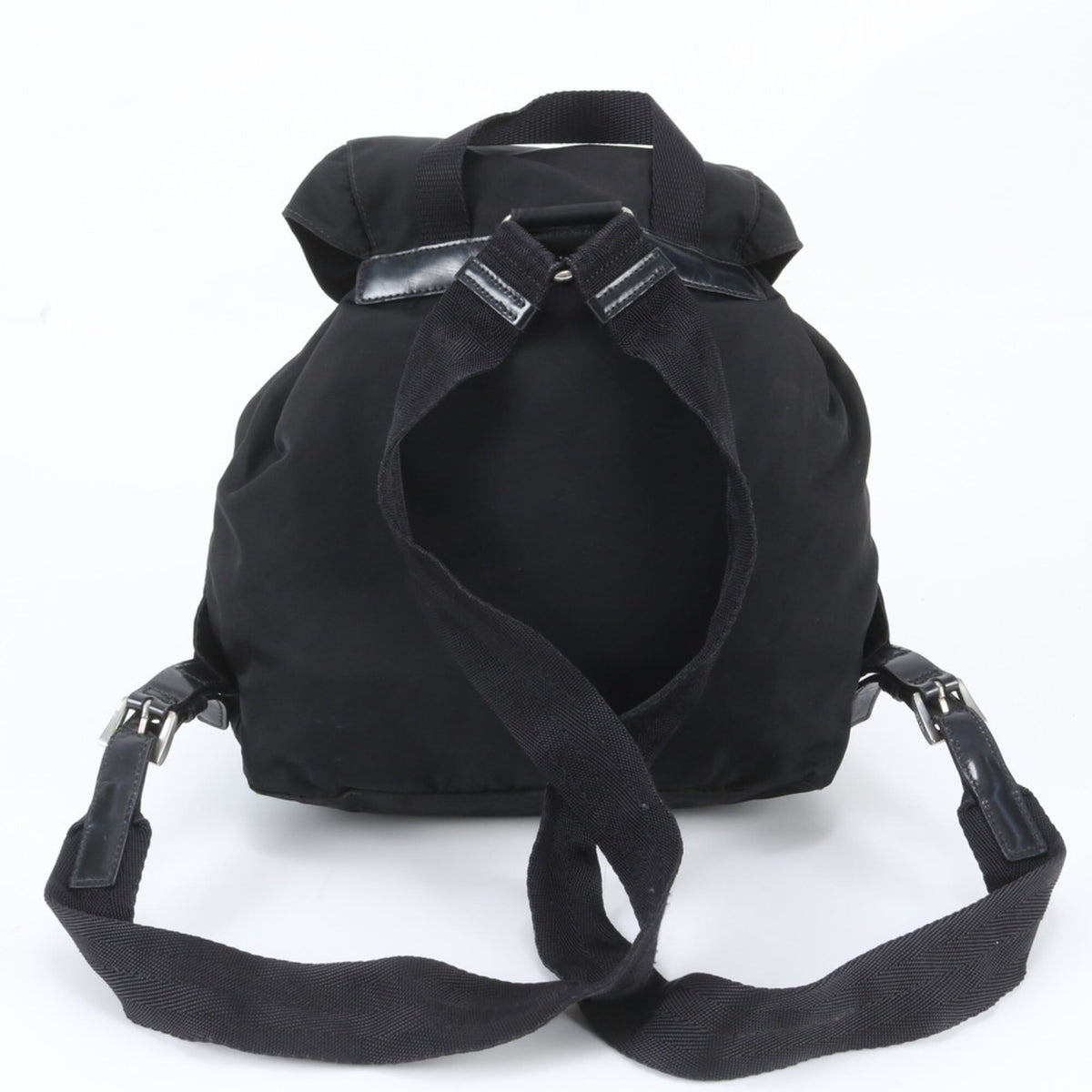 Prada Black Leather Nylon Backpack (Pre-Owned)