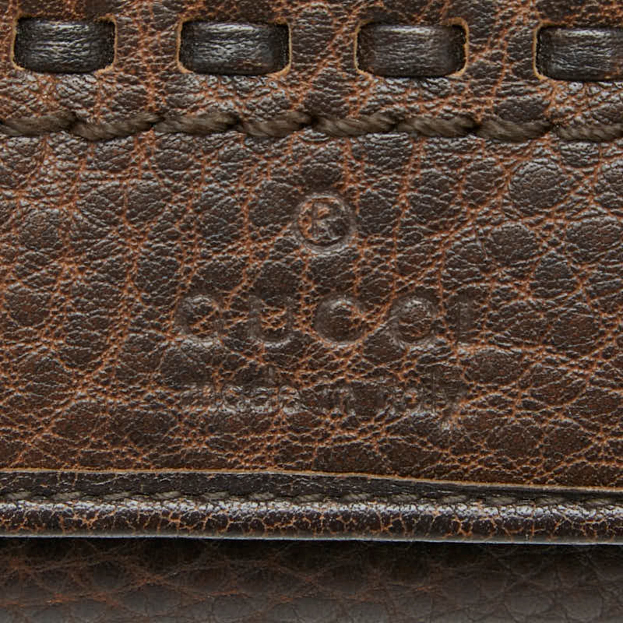Gucci Brown Leather Long Wallet (Bi-Fold) (Pre-Owned)