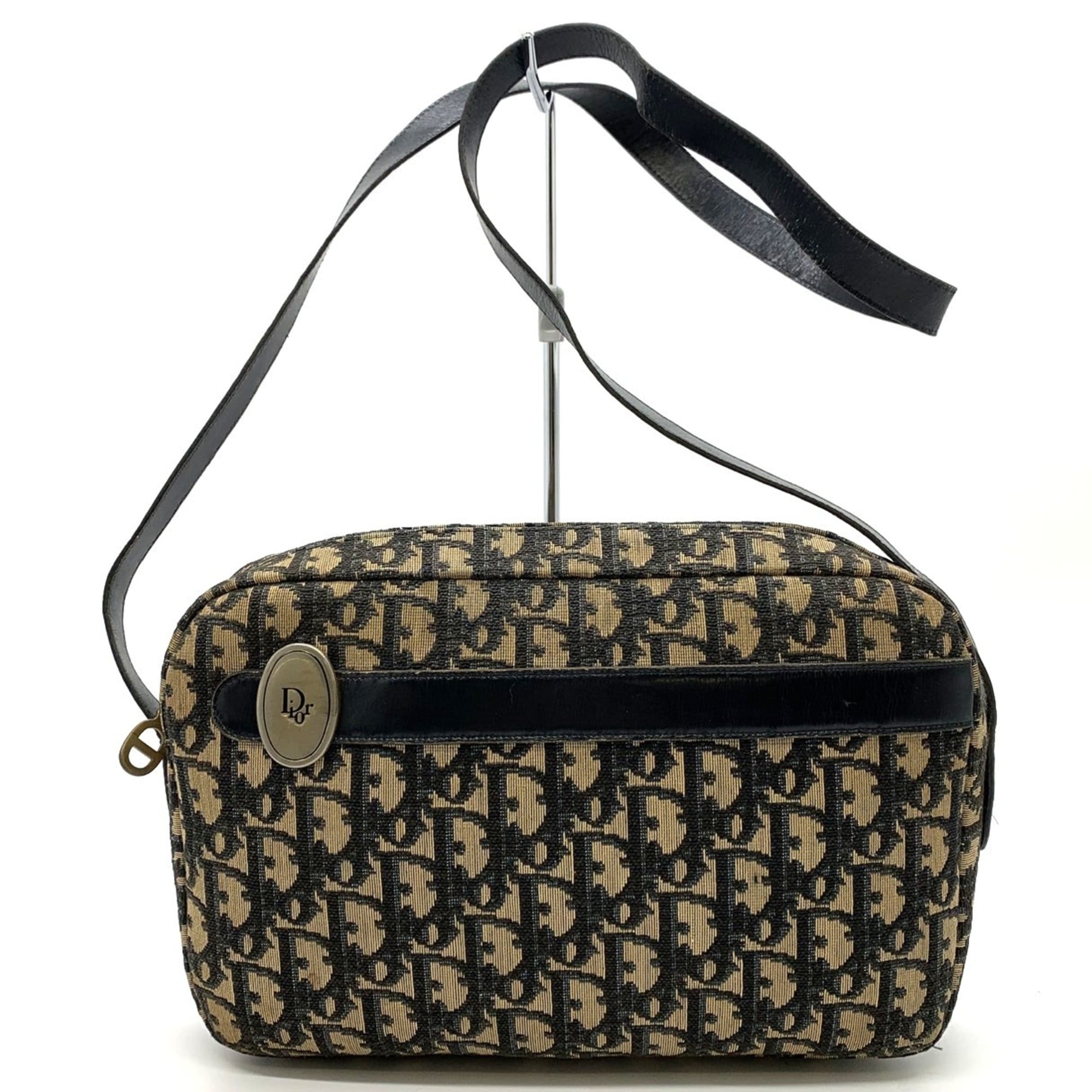 Christian Dior Trotter Brown Canvas Leather Shoulder Bag (Pre-Owned)