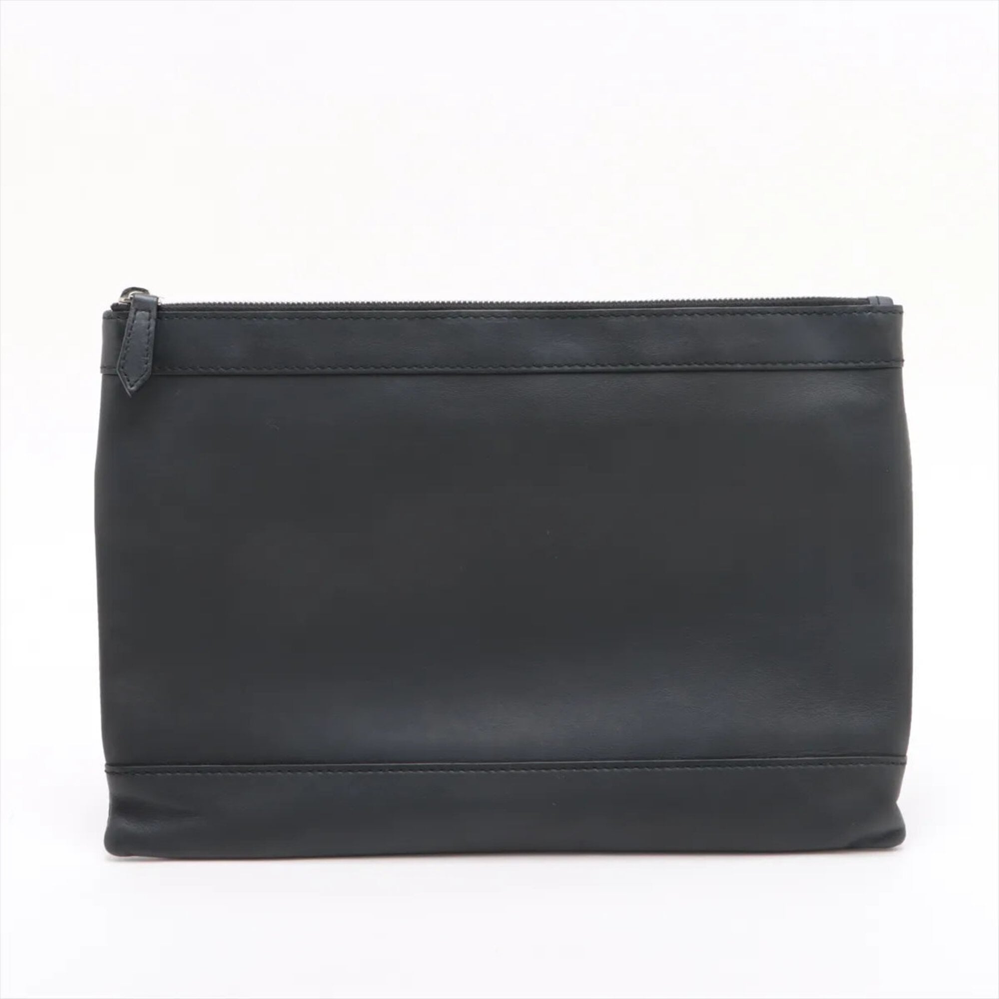 Balenciaga Black Leather Clutch Bag Pouch (Pre-Owned)