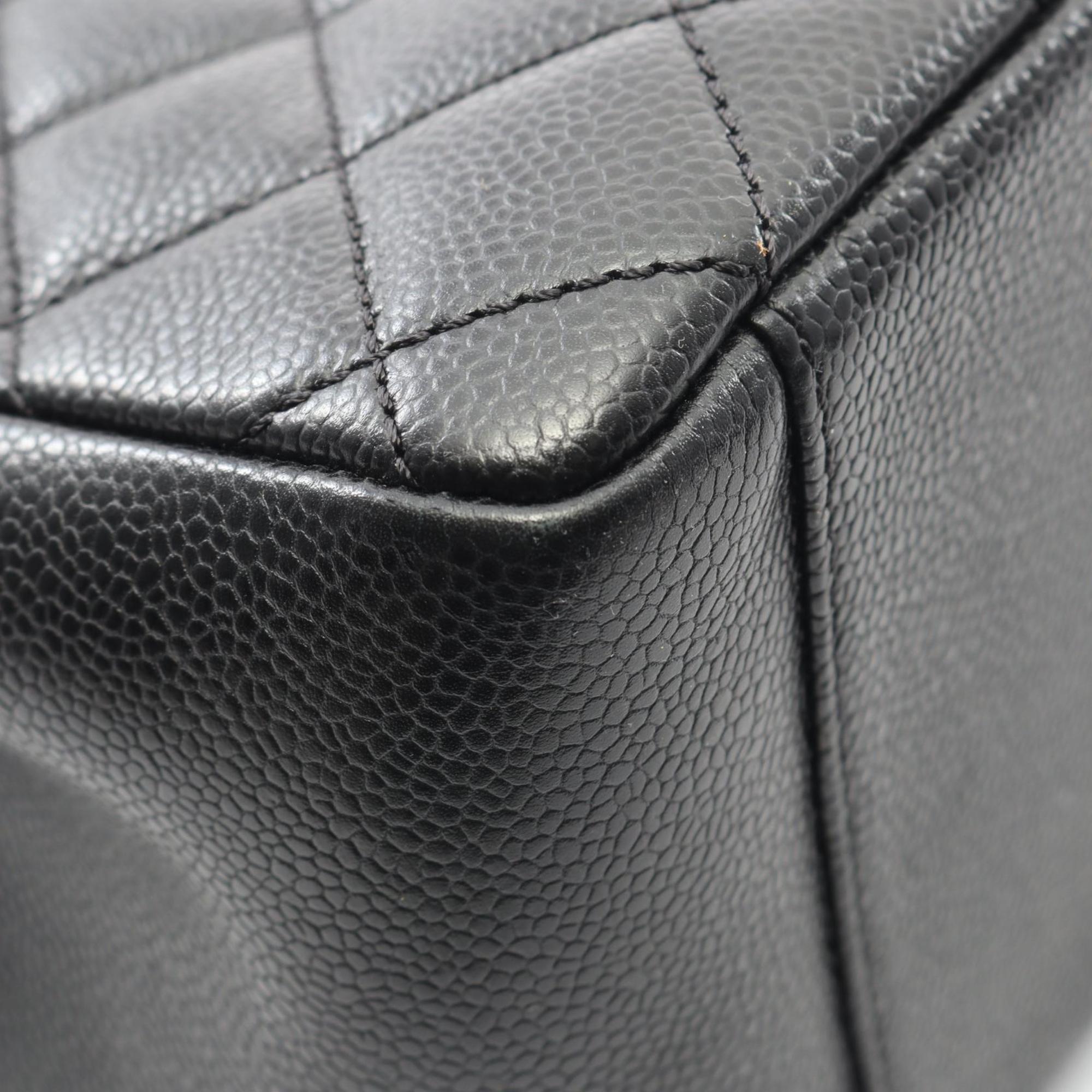 Chanel Black Grained Calfskin Handbag Tote Bag (Pre-Owned)