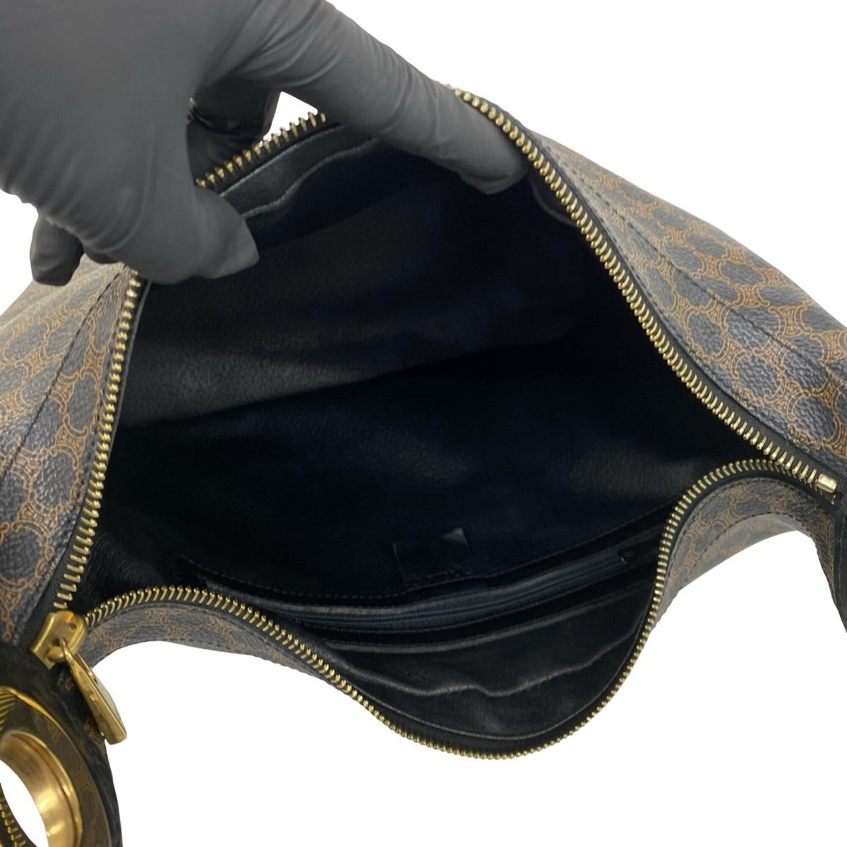 Celine Black Brown Leather Pvc Handbag Shoulder Bag (Pre-Owned)