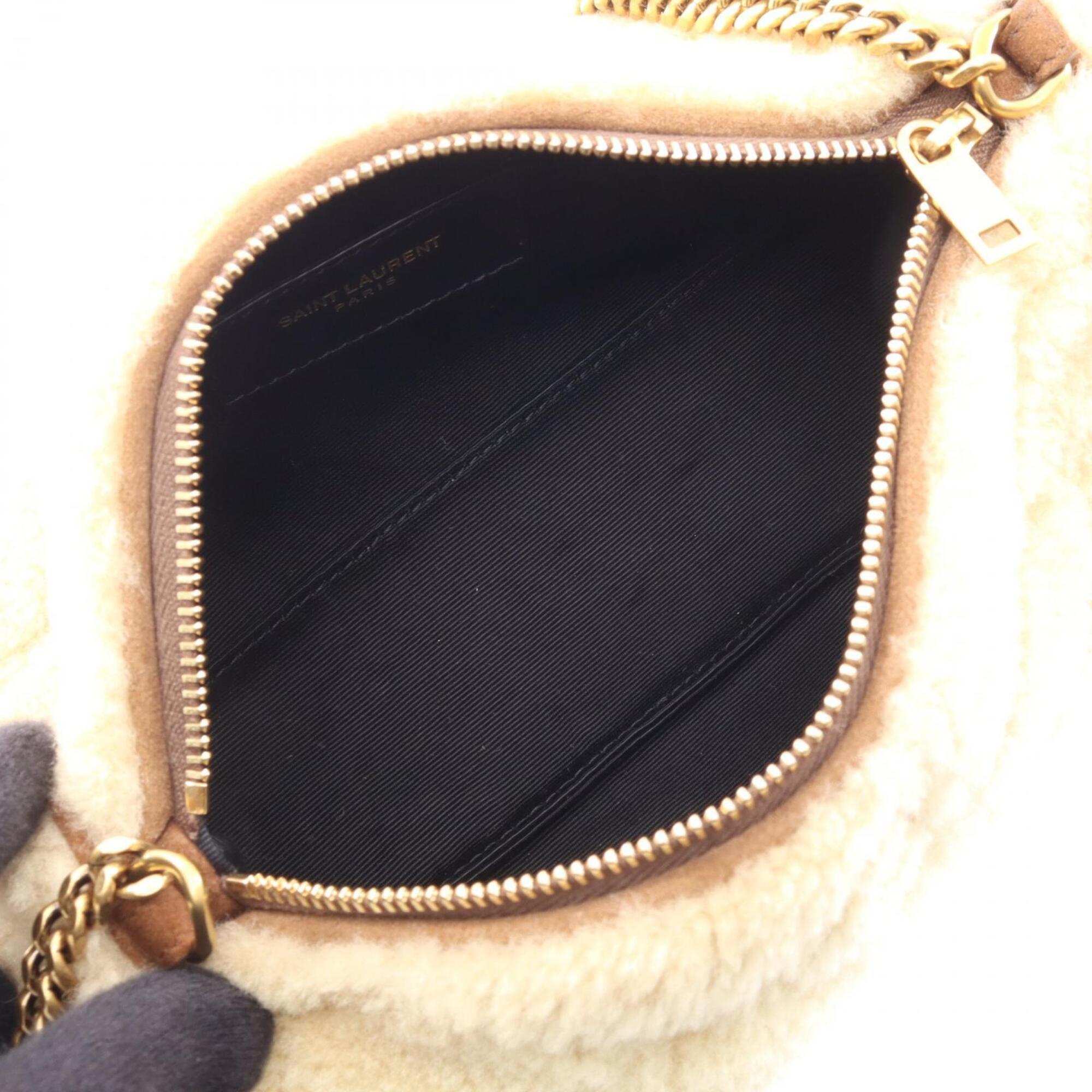 Yves Saint Laurent Beige Brown Suede Leather Handbag Shoulder Bag (Pre-Owned)