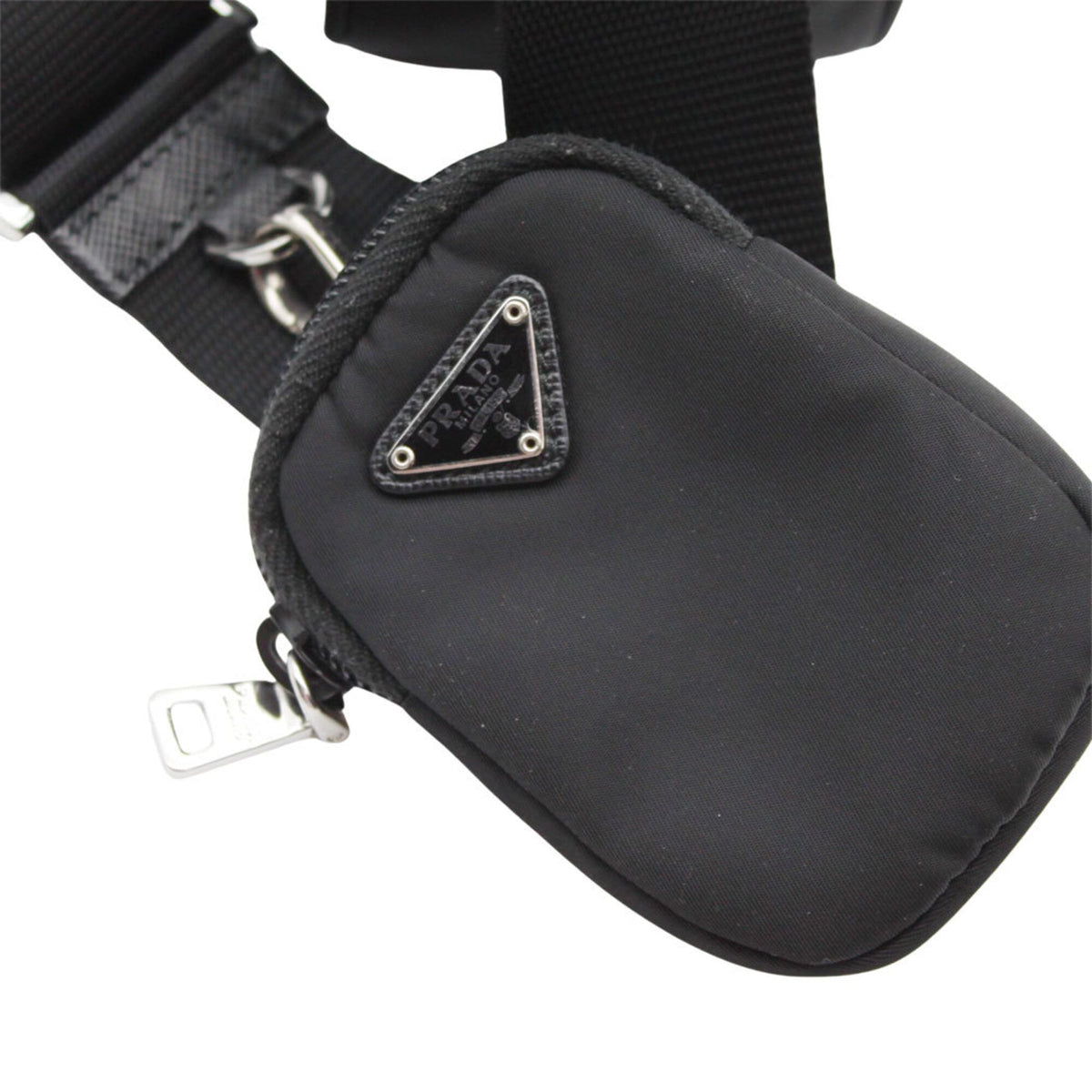 Prada Black Nylon Handbag Pouch Shoulder Bag (Pre-Owned)