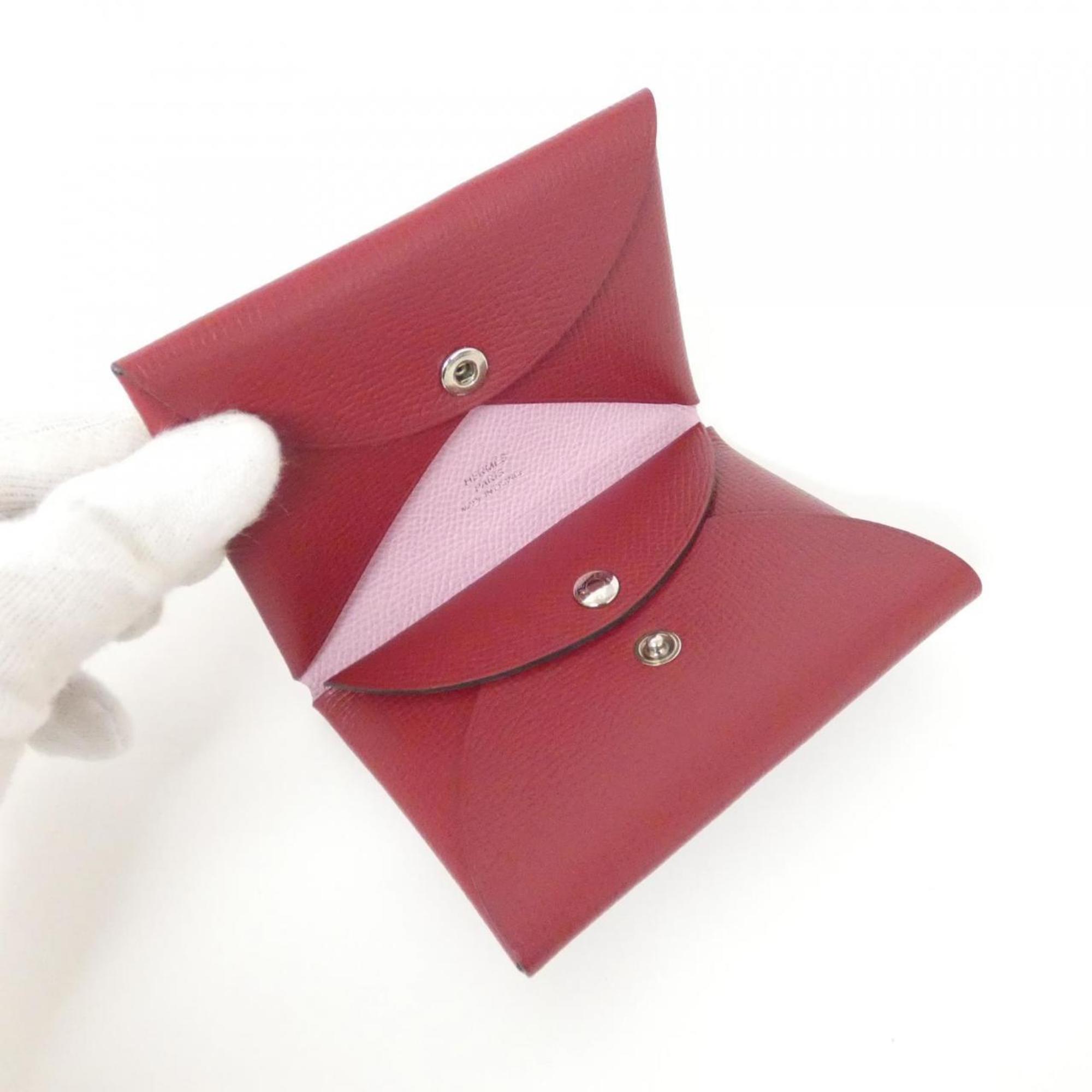 Hermes Rouge Grenat Epsom Leather Coin Purse/Coin Case (Pre-Owned)