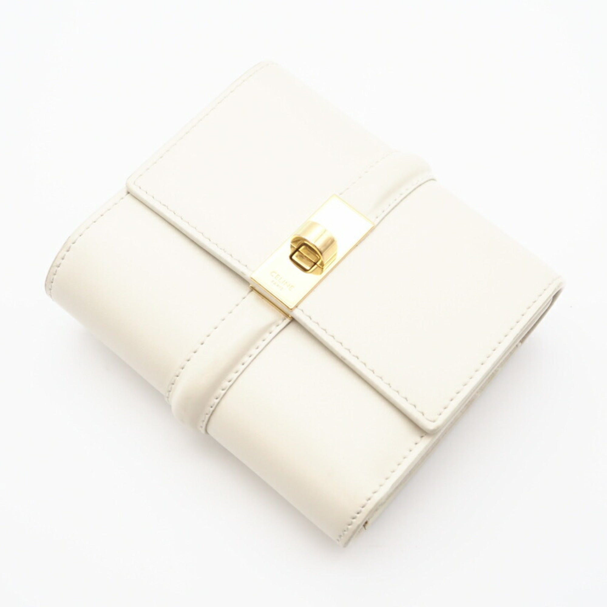 Celine White Satin Wallet (Tri-Fold) (Pre-Owned)