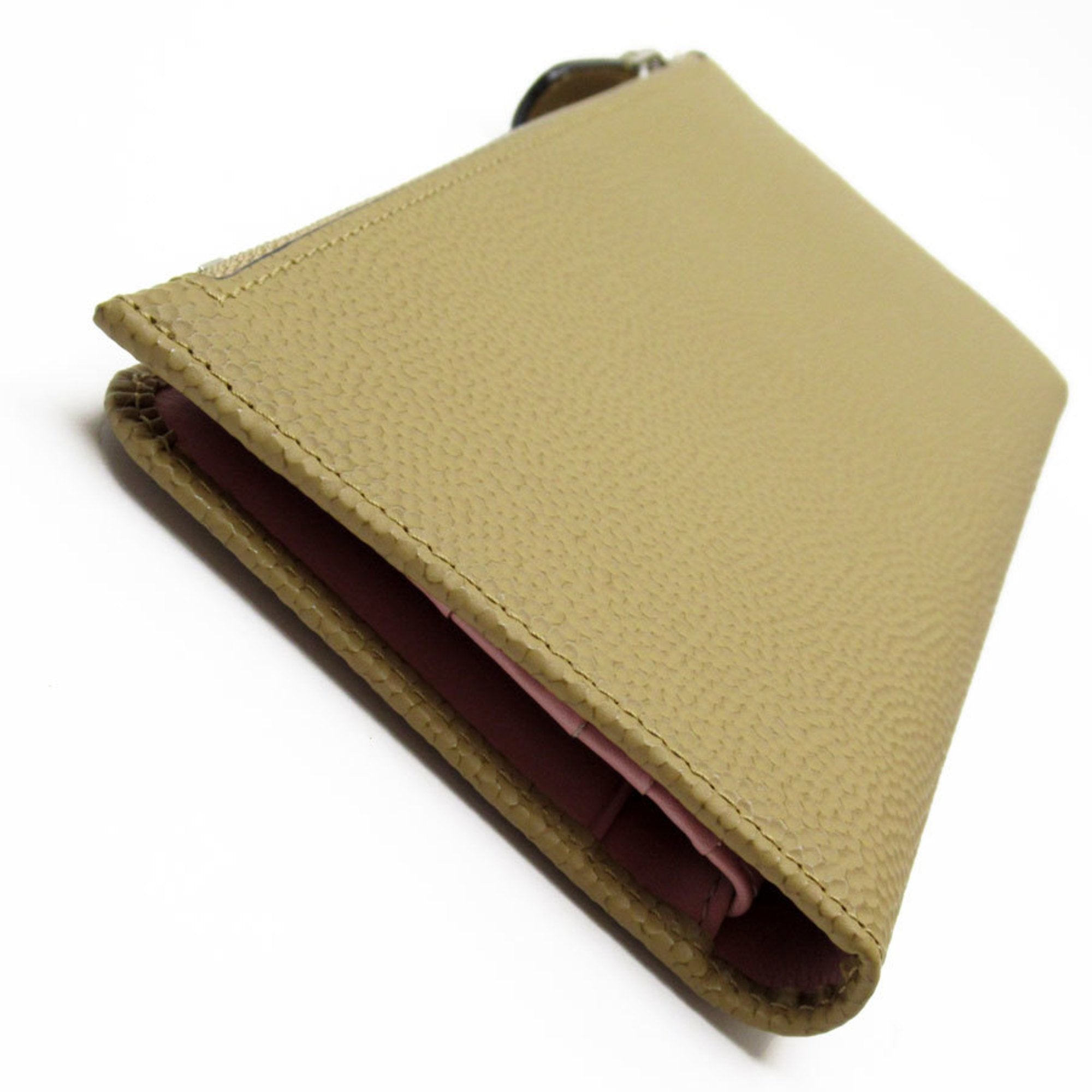 Bally Beige Leather Long Wallet (Bi-Fold) (Pre-Owned)