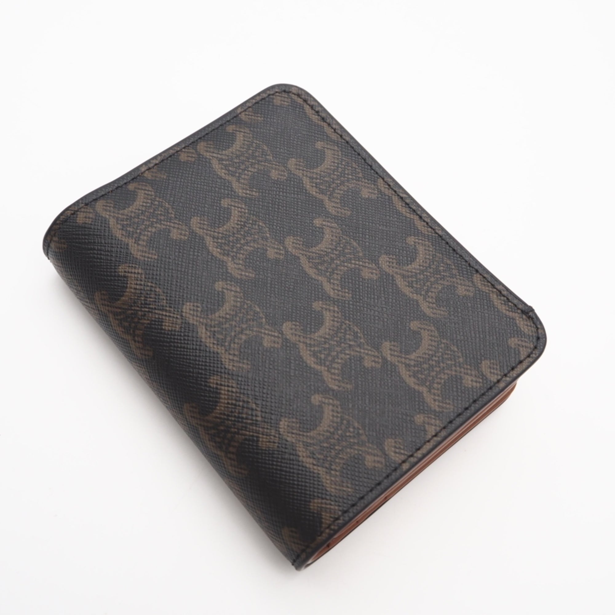 Celine Beige Blue Brown Coated Canvas Wallet (Bi-Fold) (Pre-Owned)
