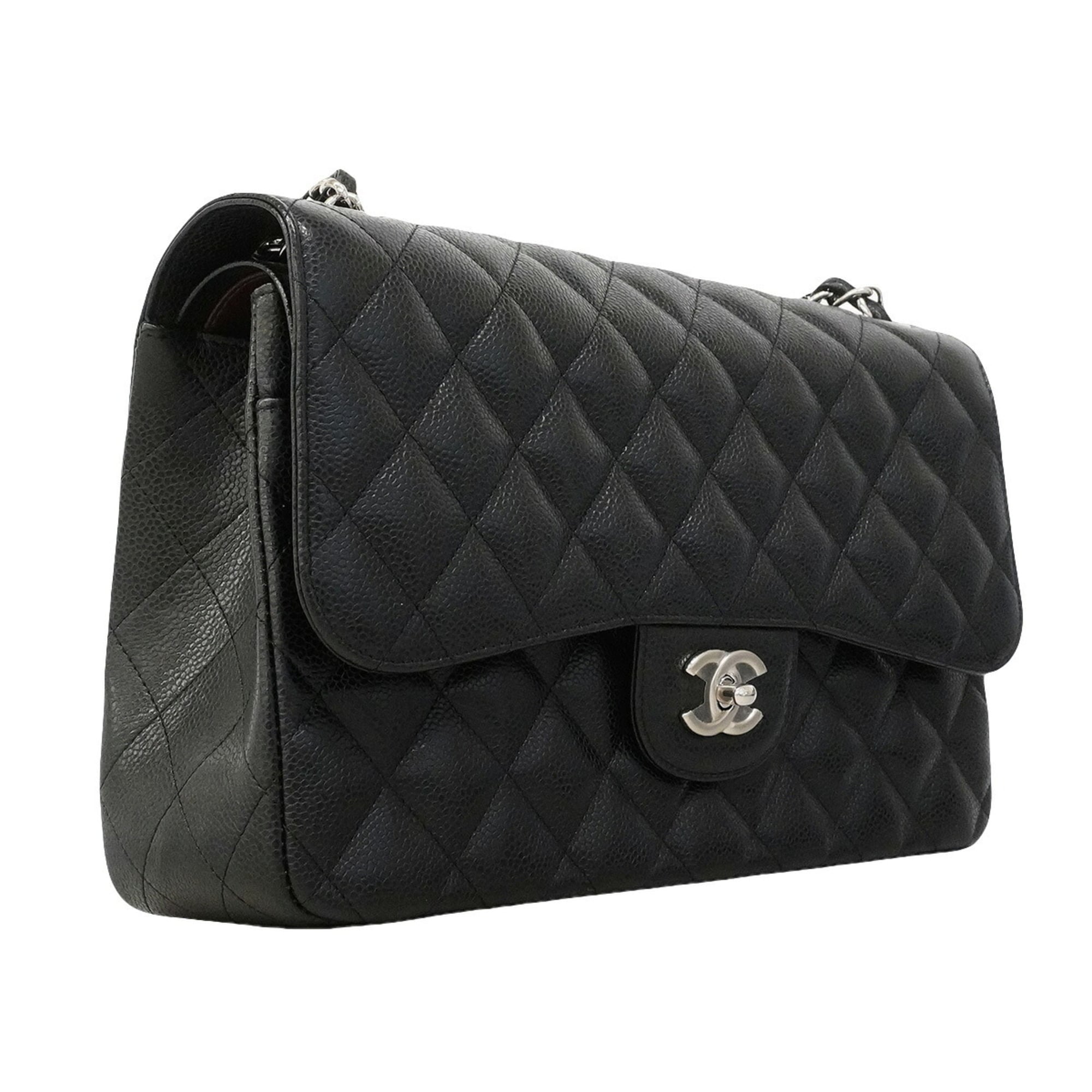 Chanel Black Grained Calfskin Shoulder Bag (Pre-Owned)