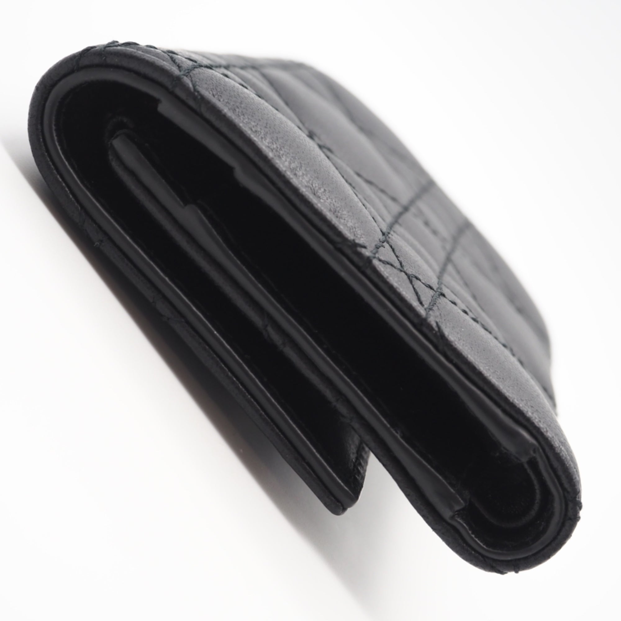Christian Dior Black Leather Wallet (Tri-Fold) (Pre-Owned)