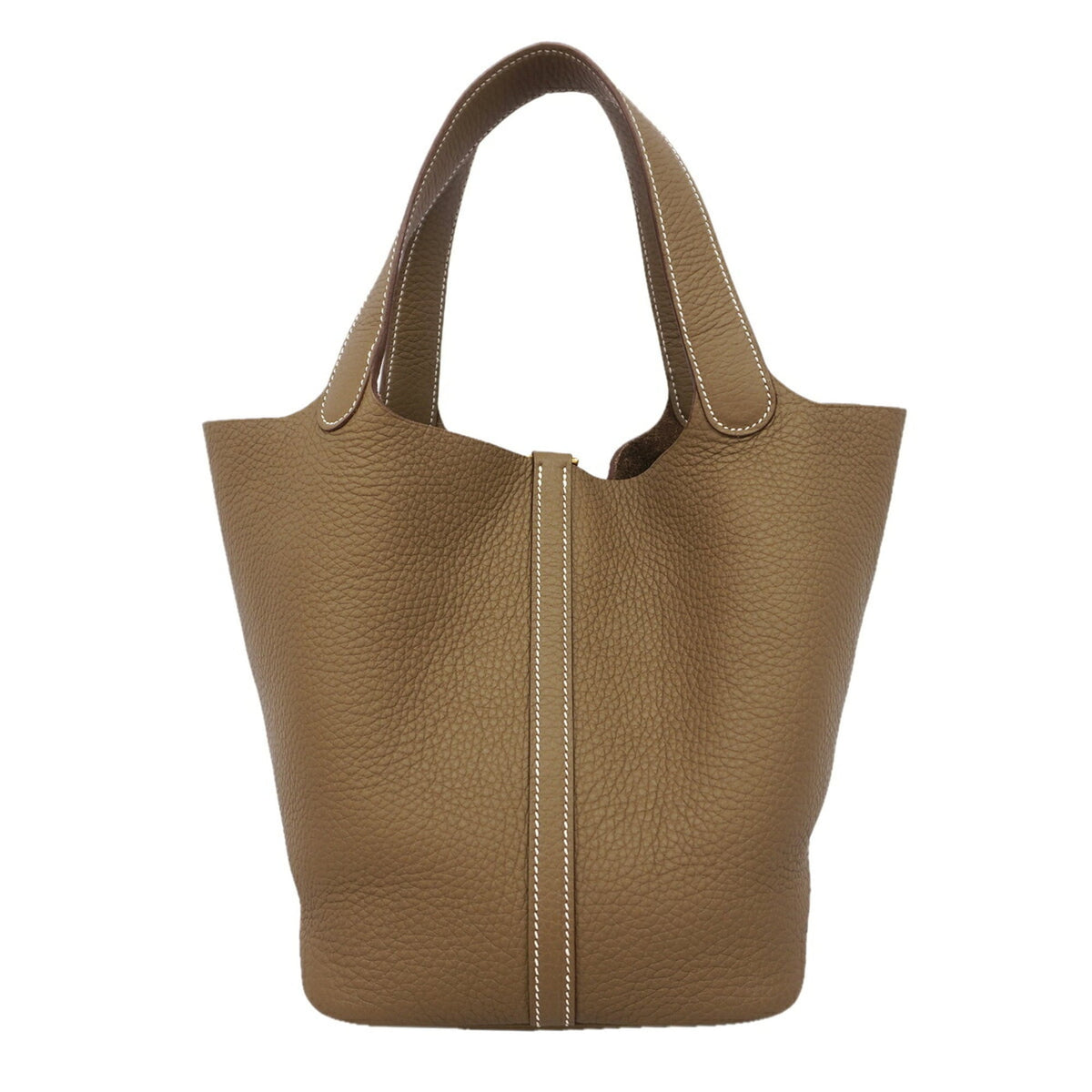 Hermes Etoupe Gray Taurillon Clemence Leather Handbag (Pre-Owned)