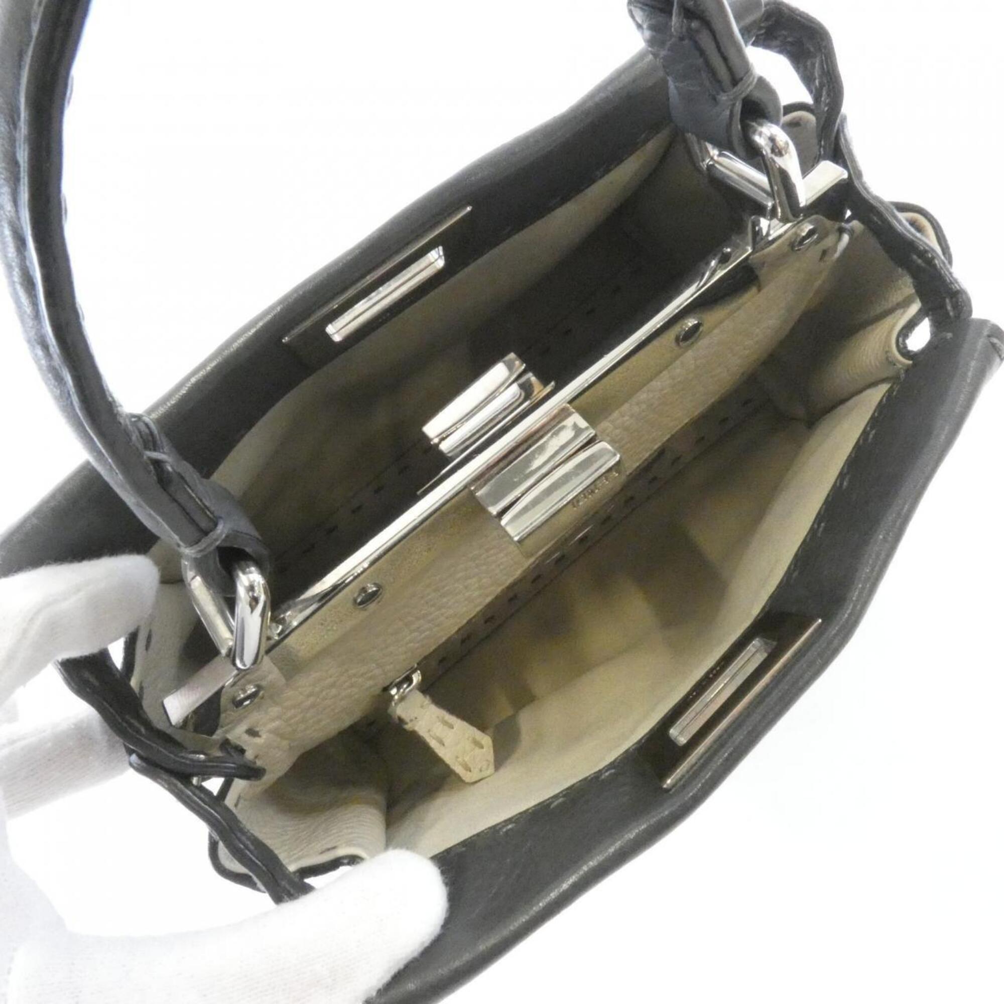 Fendi Gray Leather Handbag (Pre-Owned)