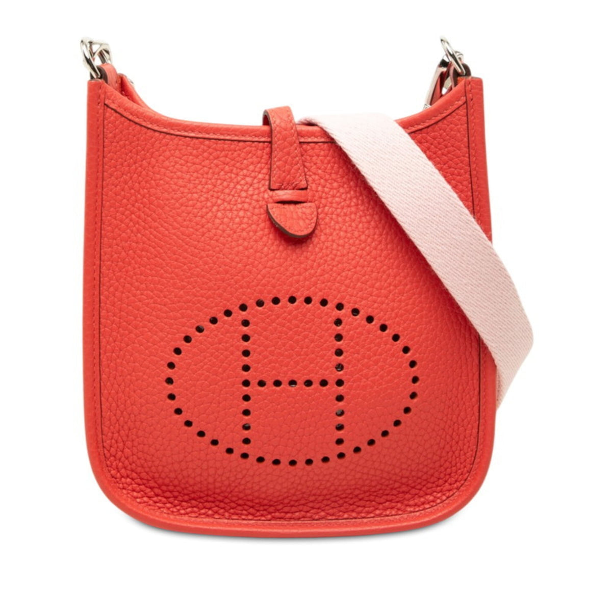 Hermes Red Color Taurillon Clemence Leather Shoulder Bag (Pre-Owned)
