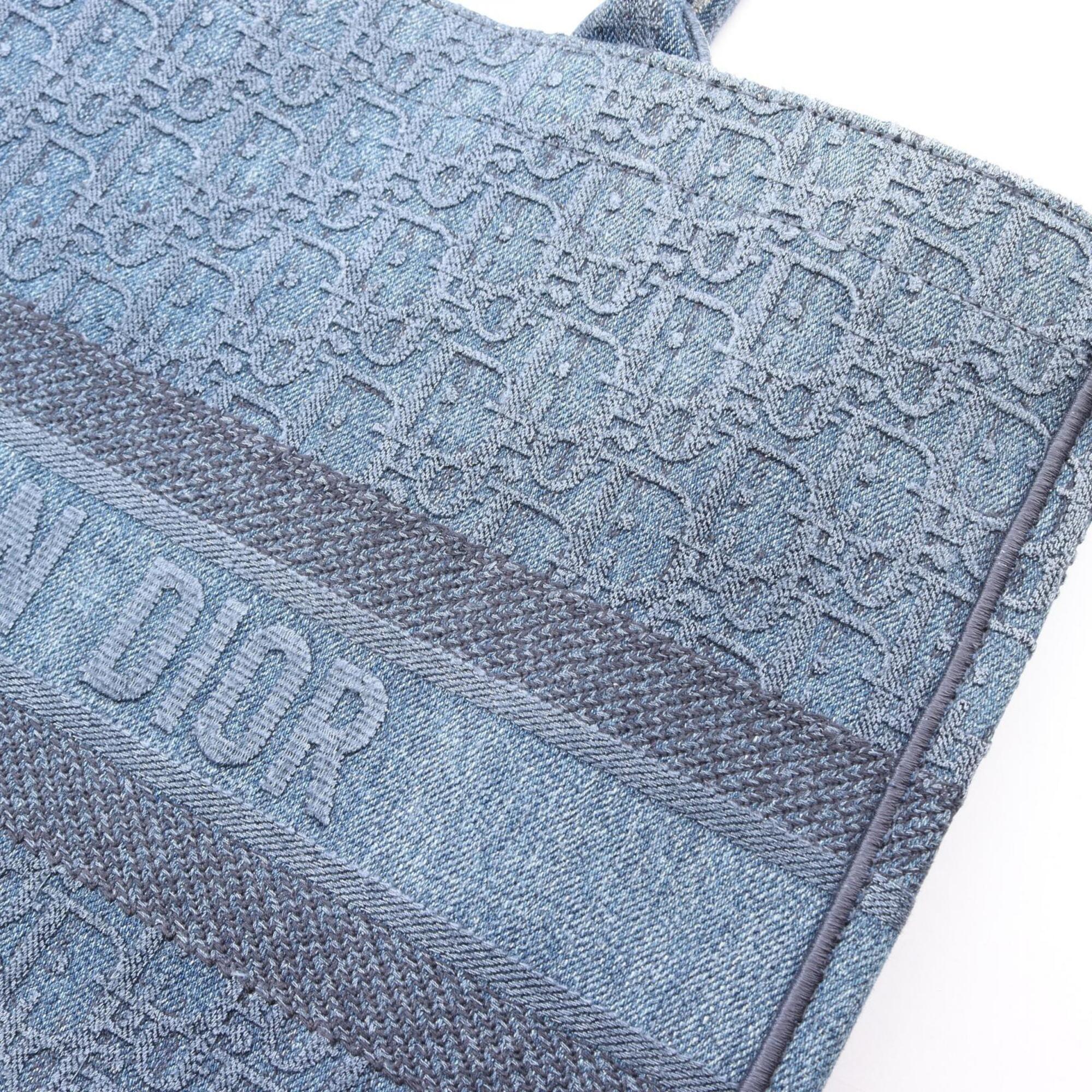 Christian Dior Navy Denim Handbag Tote Bag (Pre-Owned)