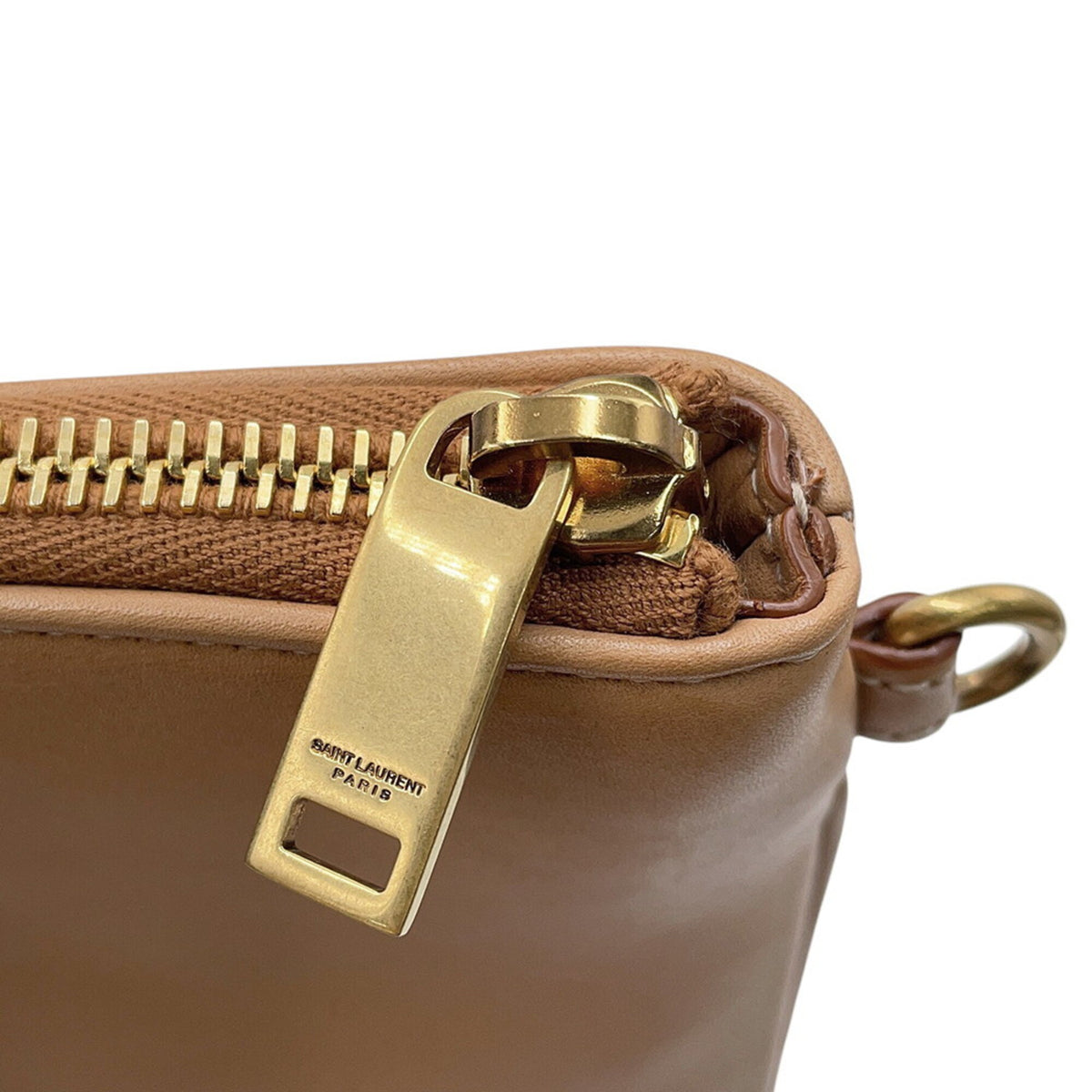 Yves Saint Laurent Beige Leather Clutch Bag (Pre-Owned)