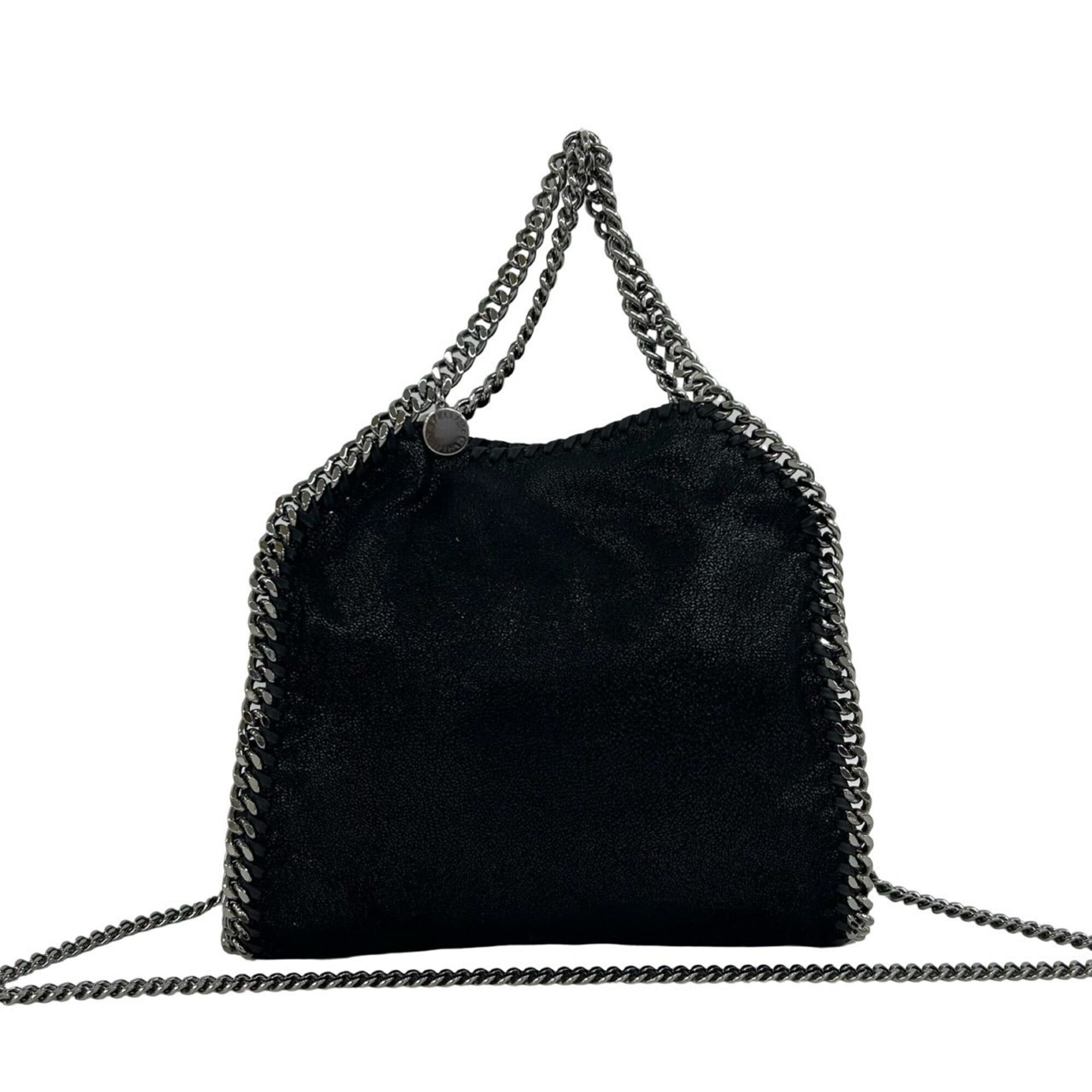 Stella Mccartney Black Leather Handbag Shoulder Bag (Pre-Owned)