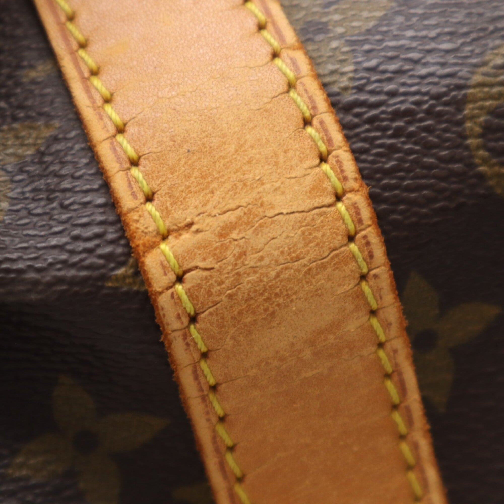 Louis Vuitton Monogram Beige Brown Coated Canvas Leather Boston Bag (Pre-Owned)