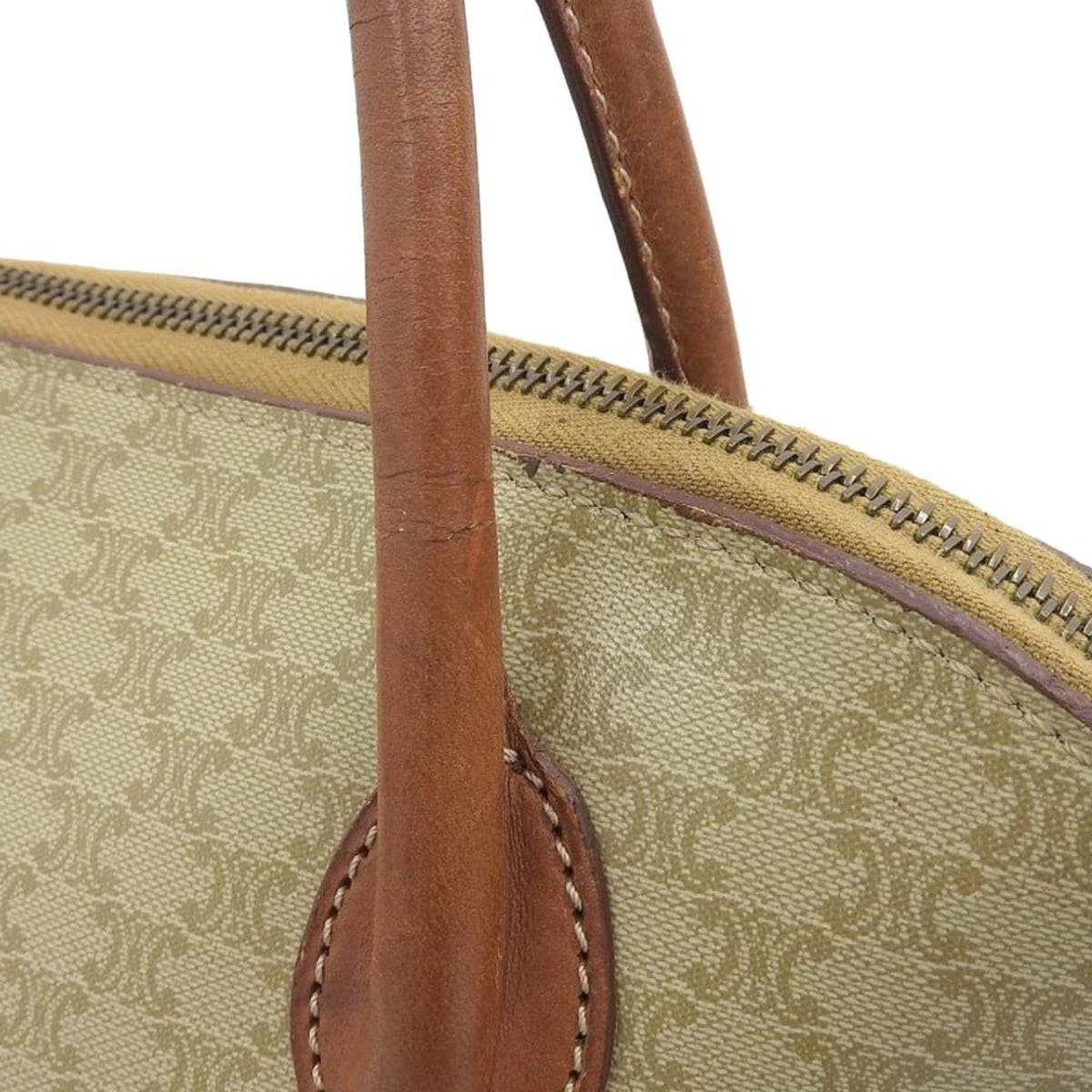 Celine Beige Brown Pvc Leather Handbag (Pre-Owned)