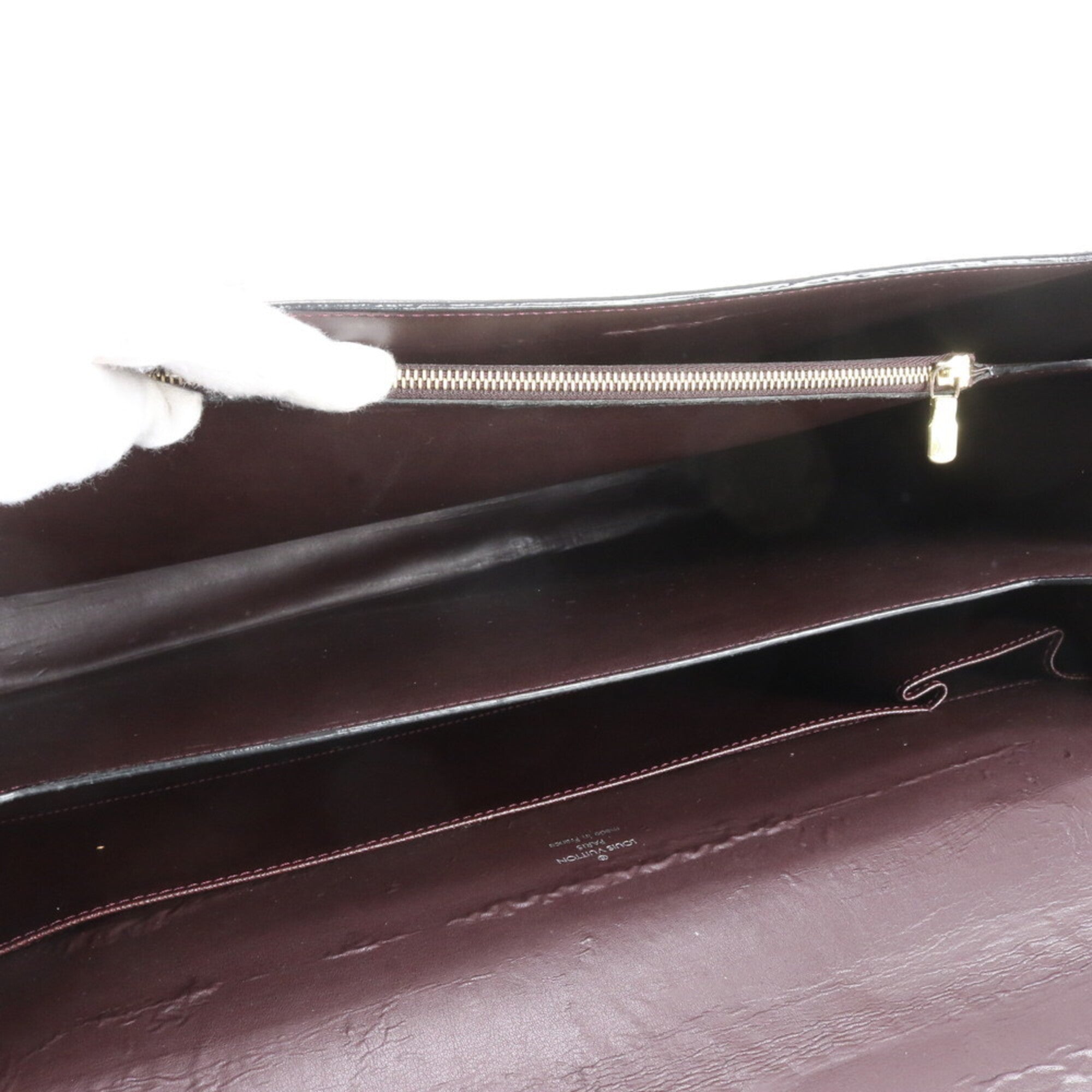 Louis Vuitton Acajou Leather Briefcase Tote Bag (Pre-Owned)