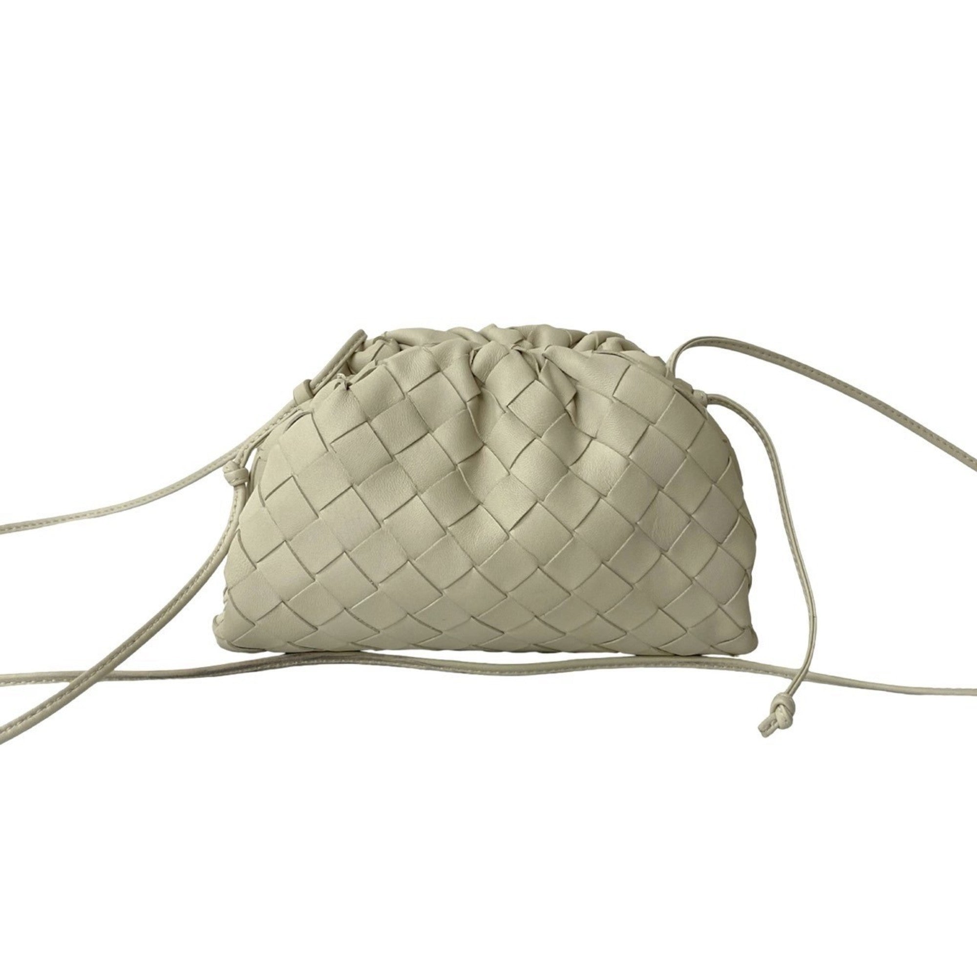 Bottega Veneta White Leather Pouch Shoulder Bag (Pre-Owned)