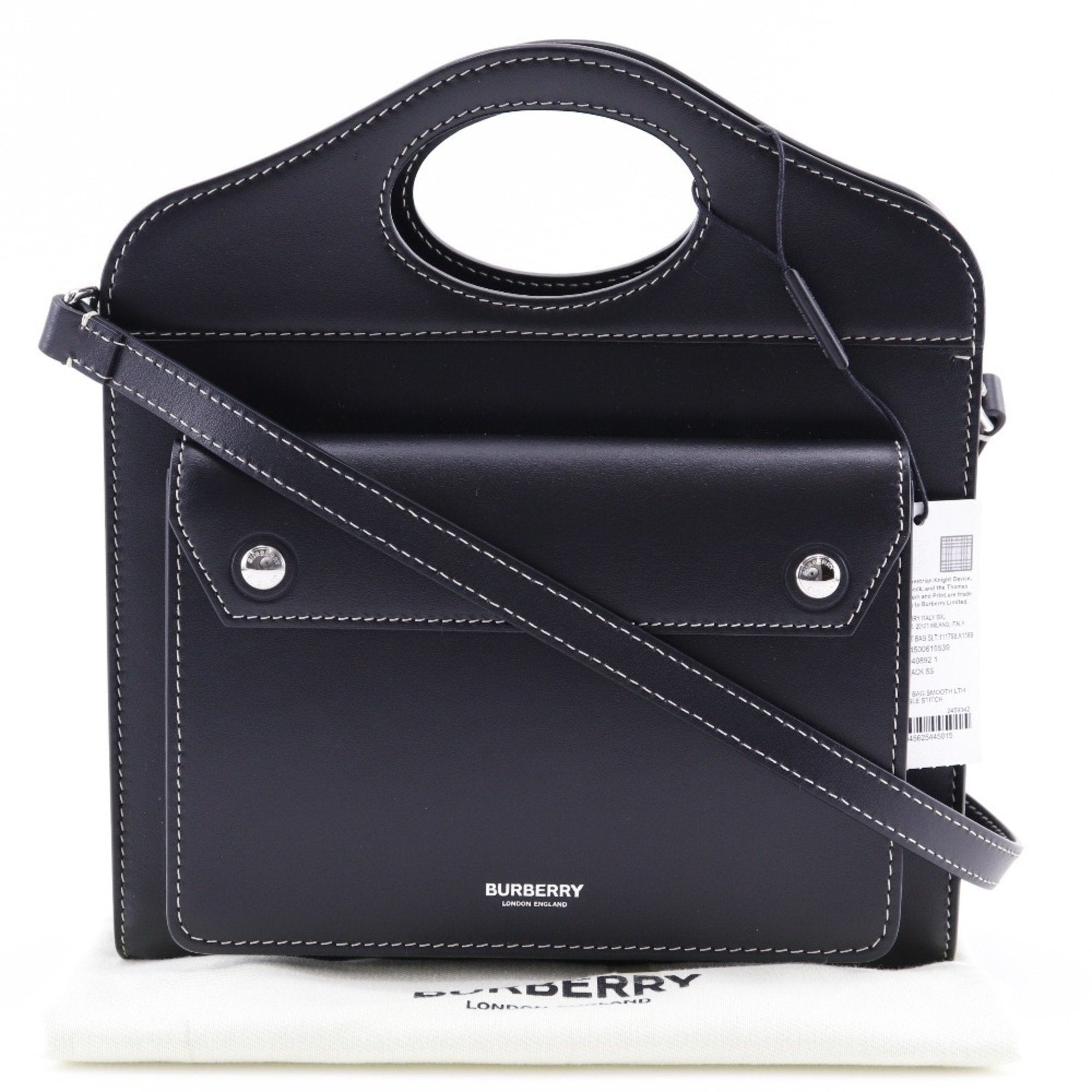 Burberry Black Leather Handbag (Pre-Owned)