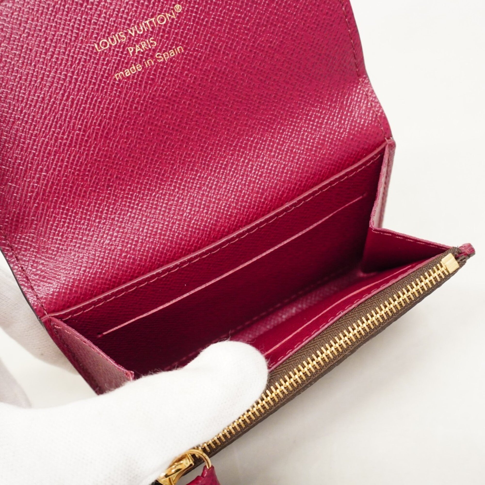 Louis Vuitton Brown Fuchsia Coin Purse/Coin Case (Pre-Owned)