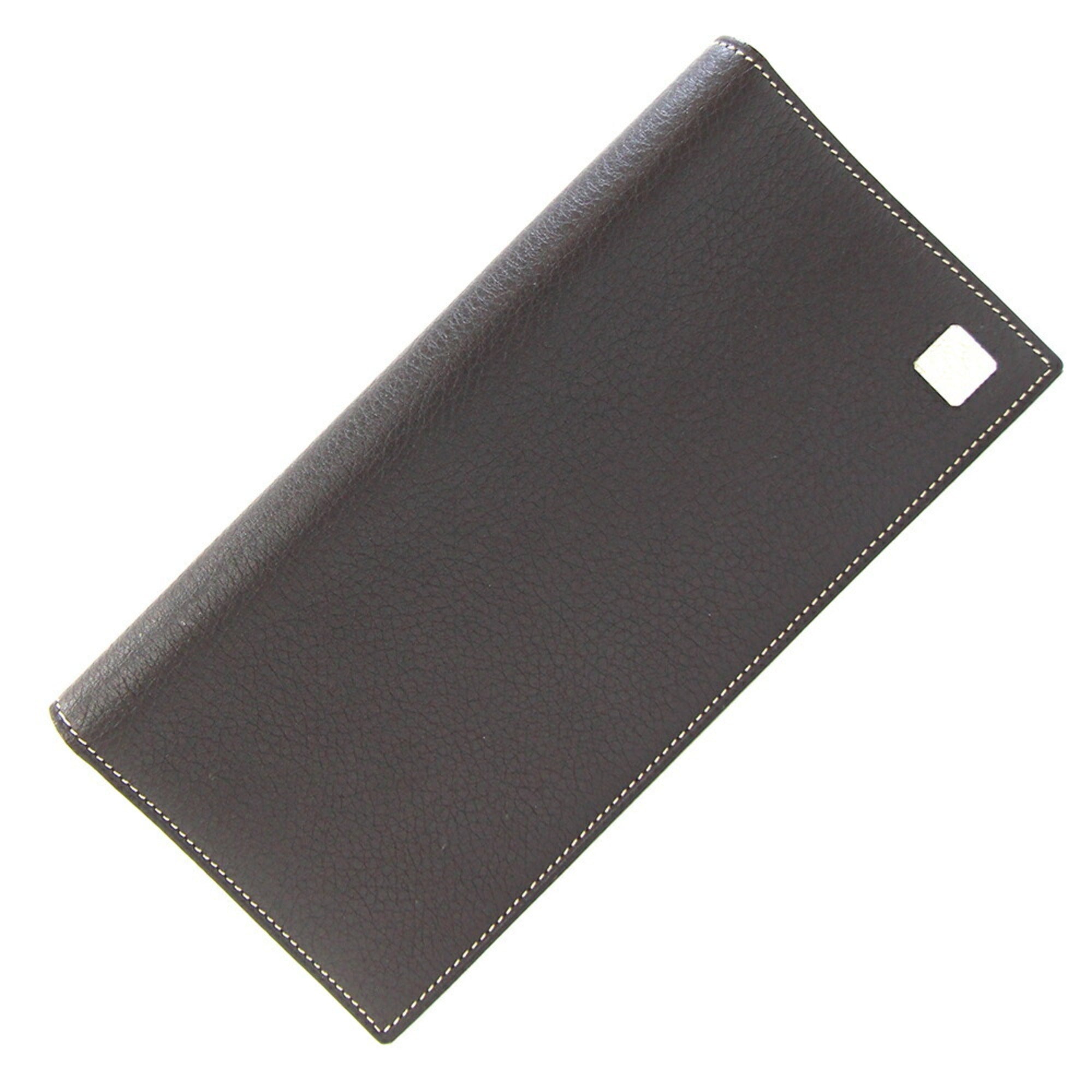 Cartier Dark Brown Leather Long Wallet (Bi-Fold) (Pre-Owned)